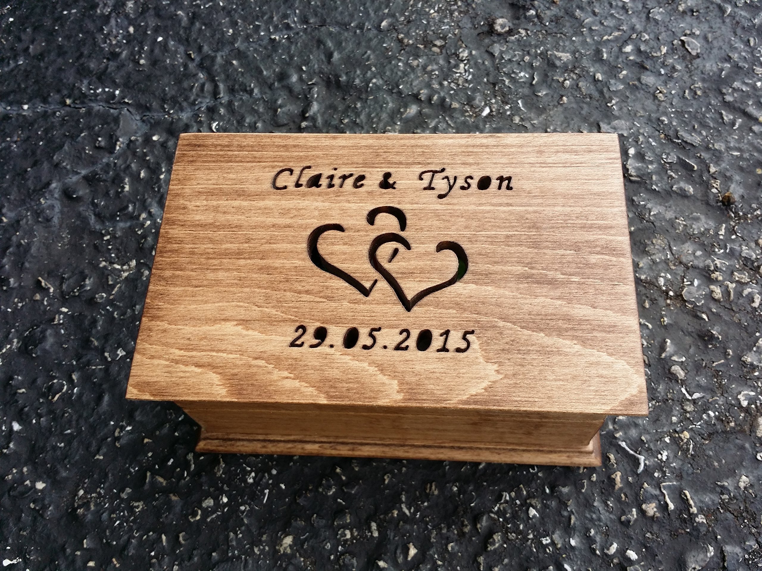 Custom Handmade Wooden Jewelry Music Box - Personalized Wedding Gift for Bride, Anniversary Present - Perfect for Bridal Showers, Engagements & Romantic Keepsakes