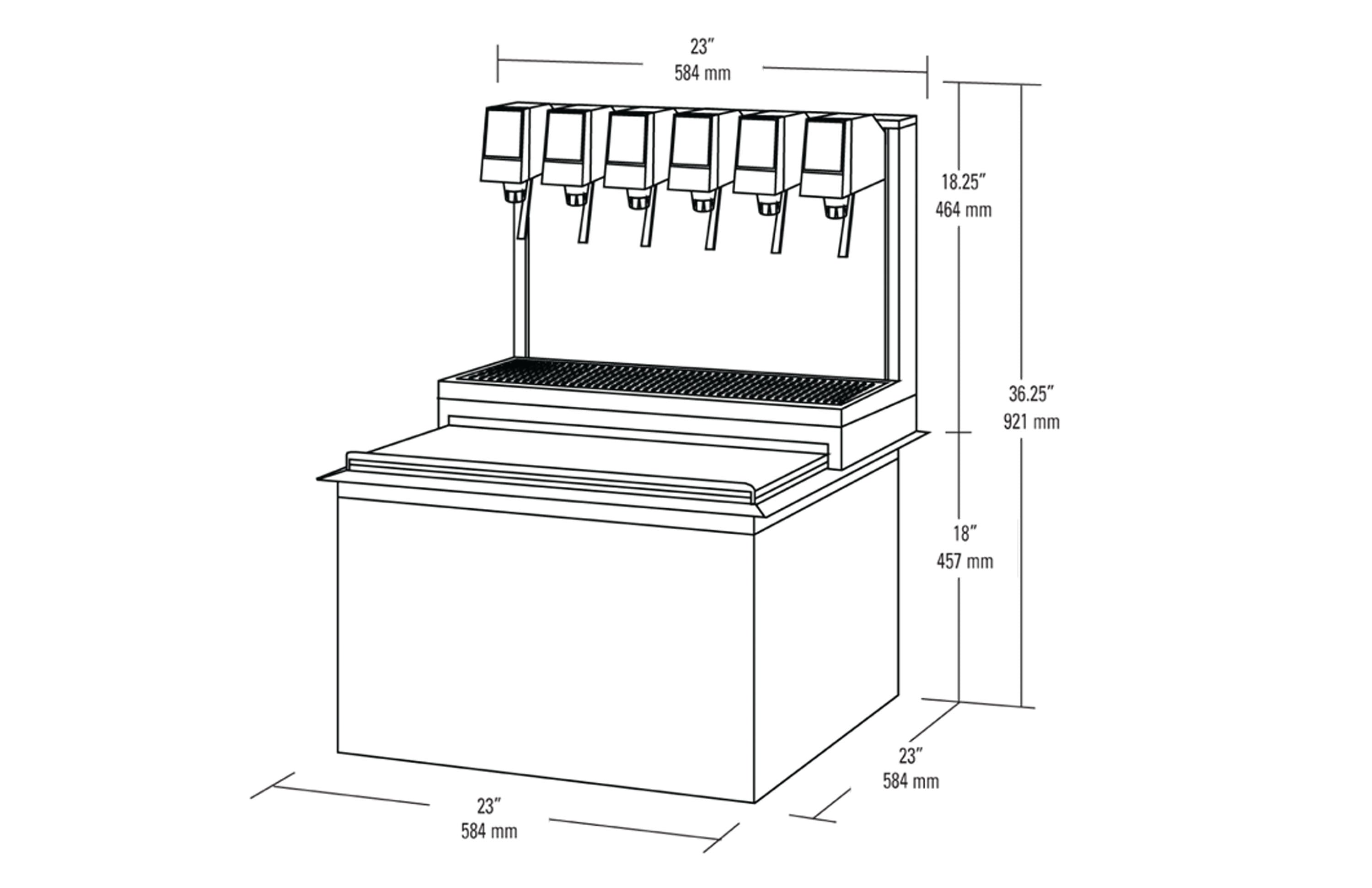 LANCER 23 x 23 Drop-In 6 Valve Model ICD 2300 Beverage Dispenser - Commercial Grade for Restaurants, Bars & Cafes - Free Shipping