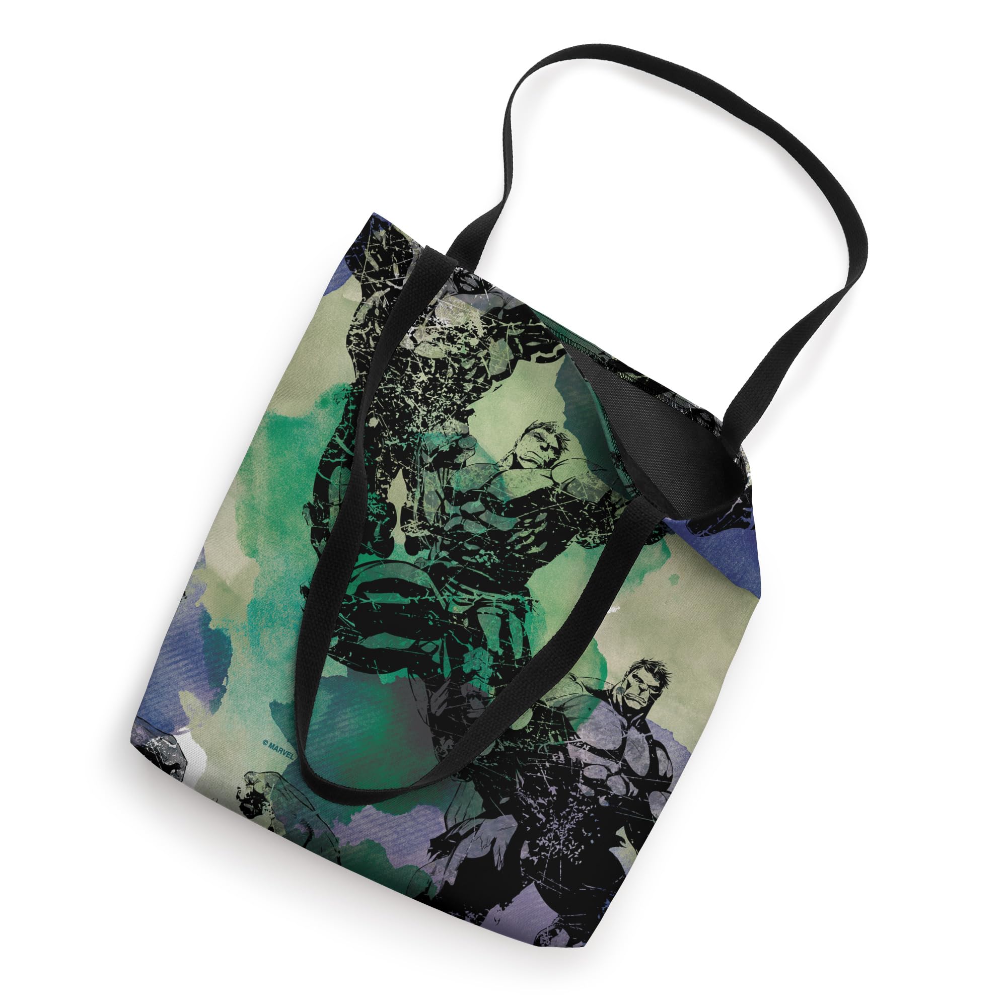 Marvel The Incredible Hulk Bruce Banner Green Watercolor Tote Bag - Eco-Friendly Canvas Shopping Bag for Comic Fans, Gifts & Daily Use - Perfect for Groceries, Beach, Work & School