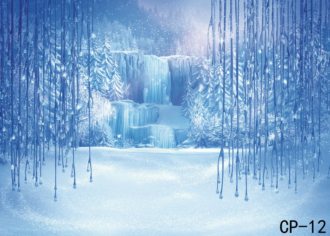 LYWYGG 7x5ft Winter Photography Backdrop - Snowy Ice Crystal Christmas Background for Kids Photo Studio Props | Perfect for Holiday Portraits, Newborn Shoots & Seasonal Decorations
