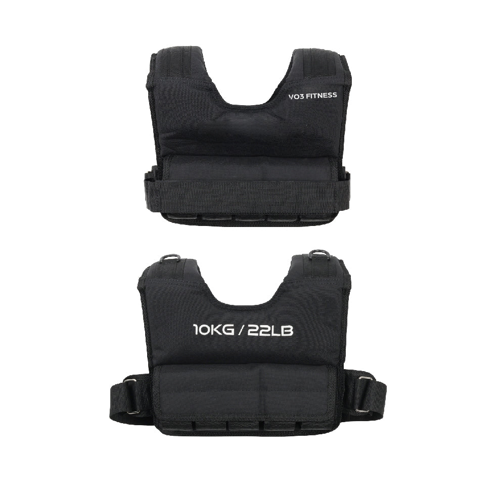 VO3 Weighted Vest 10KG - Adjustable Weighted Training Vest for Men & Women - Strength Training, Running, Fitness Workouts - Perfect for CrossFit, HIIT, and Endurance Training