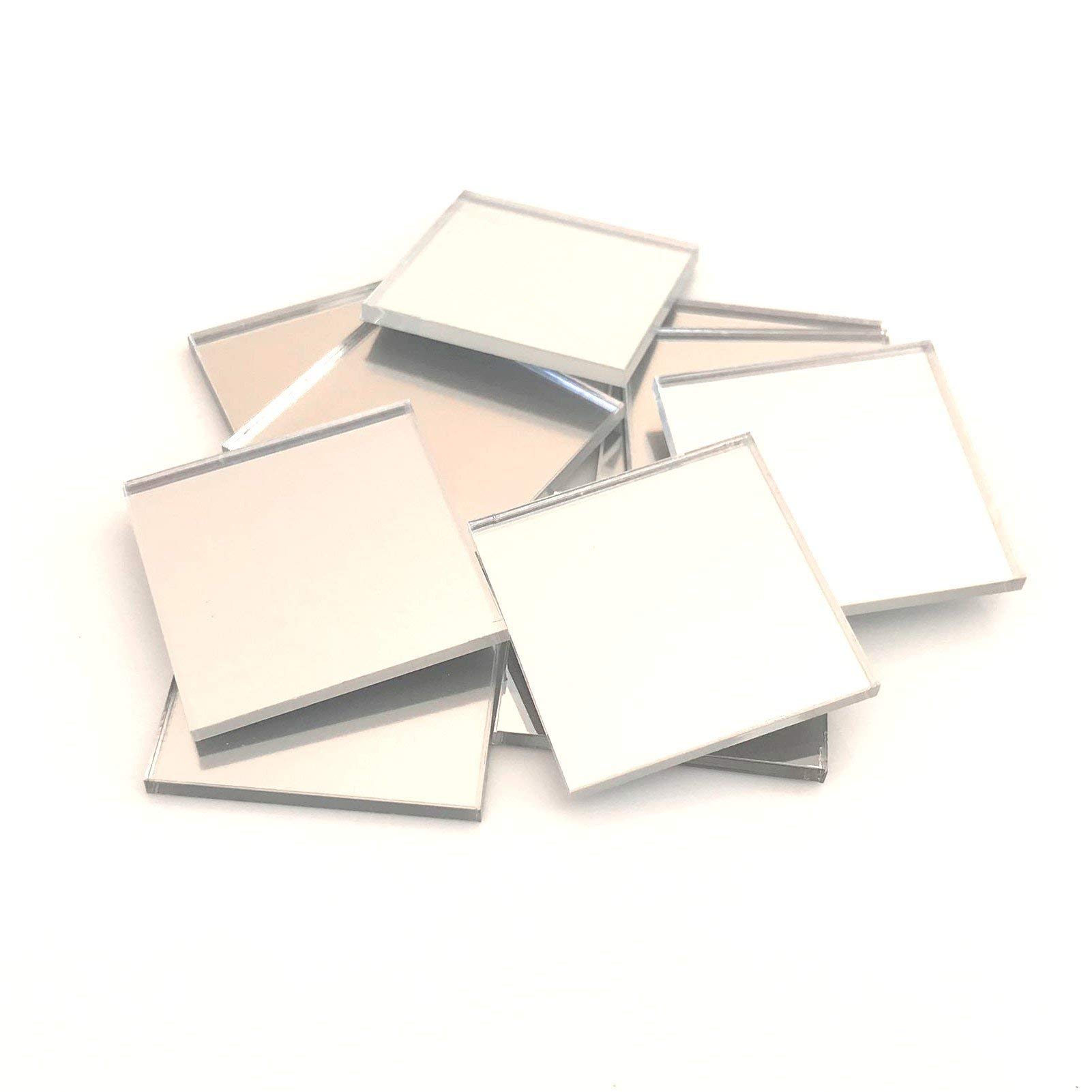 10-Pack Shatterproof Acrylic Square Crafting Mirrors - 3cm Multi-Colored DIY Art Supplies for Scrapbooking, Home Decor & Mosaic Projects