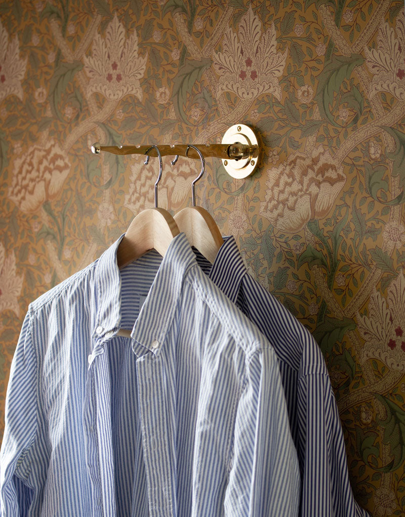 Premium Brass Coat Hangers - Heavy Duty Clothes Hangers for Wardrobe Organization | Ideal for Closet Storage, Laundry Room & Travel Packing