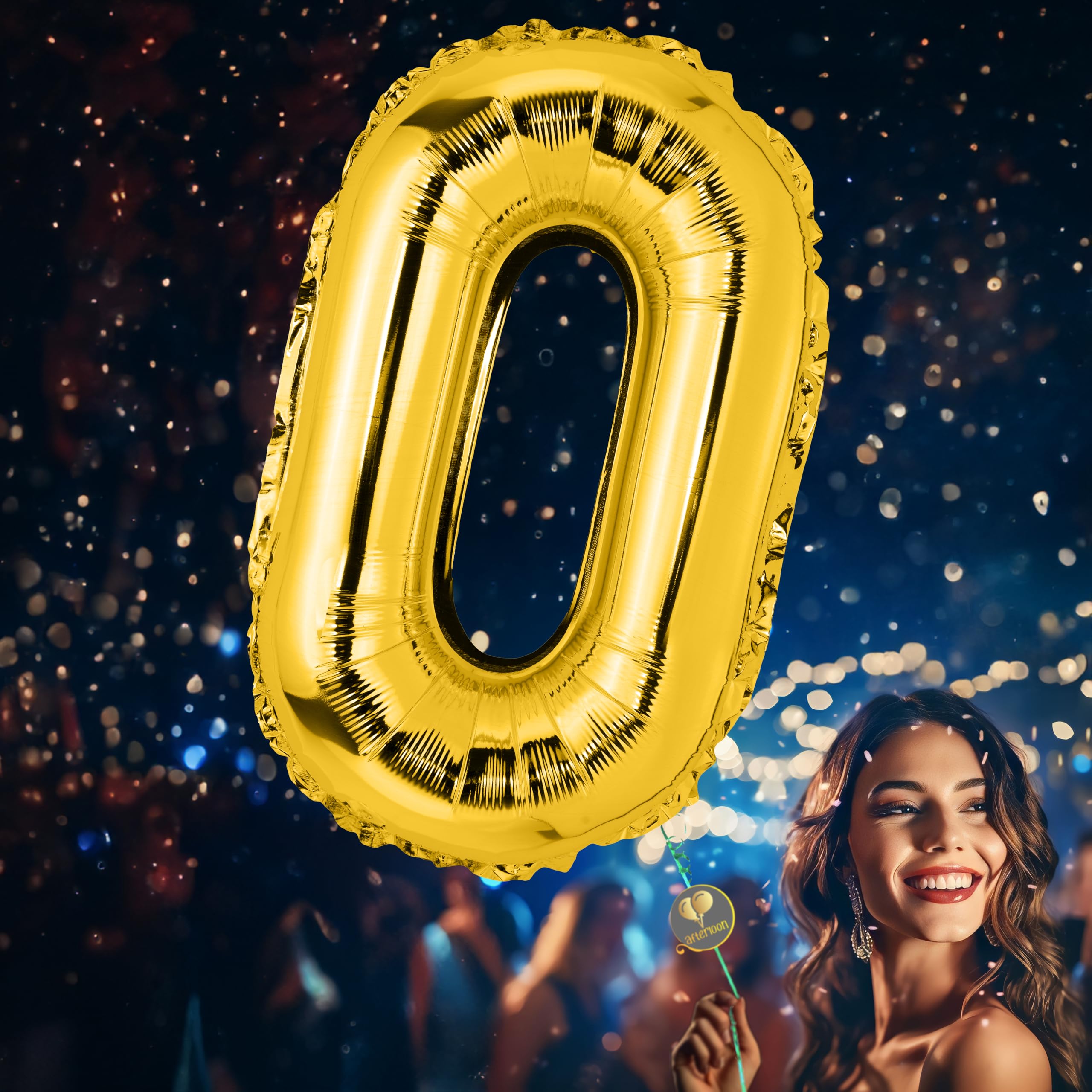 AFTERLOON® 42 Inch Giant Jumbo Helium Foil Mylar Alphabet Balloon - Letter O - Premium Glossy Gold for Graduation, Anniversary, Wedding, Birthday Party Decorations - Perfect for Photo Backdrops, Ceiling Decor & Outdoor Celebrations