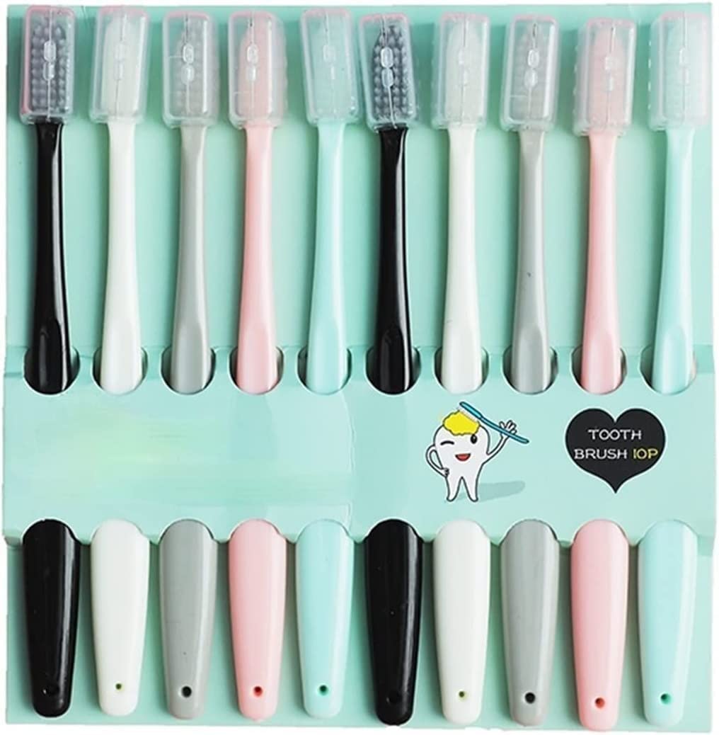 Haiqings 10-Pack Ultra Soft Black Bristle Toothbrushes for Adults – Deep Cleaning Oral Care with Simple Holder (Color: StyleA) – Perfect for Travel, Home & Office Use