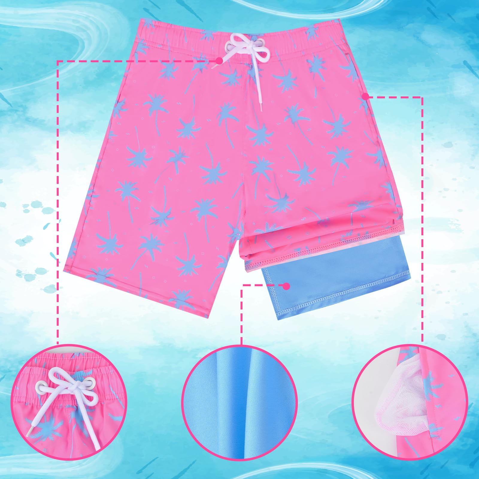 **Boys Swim Trunks - Quick Dry Compression Swim Shorts for Kids & Teens - Perfect for Swimming, Beach & Pool Activities**