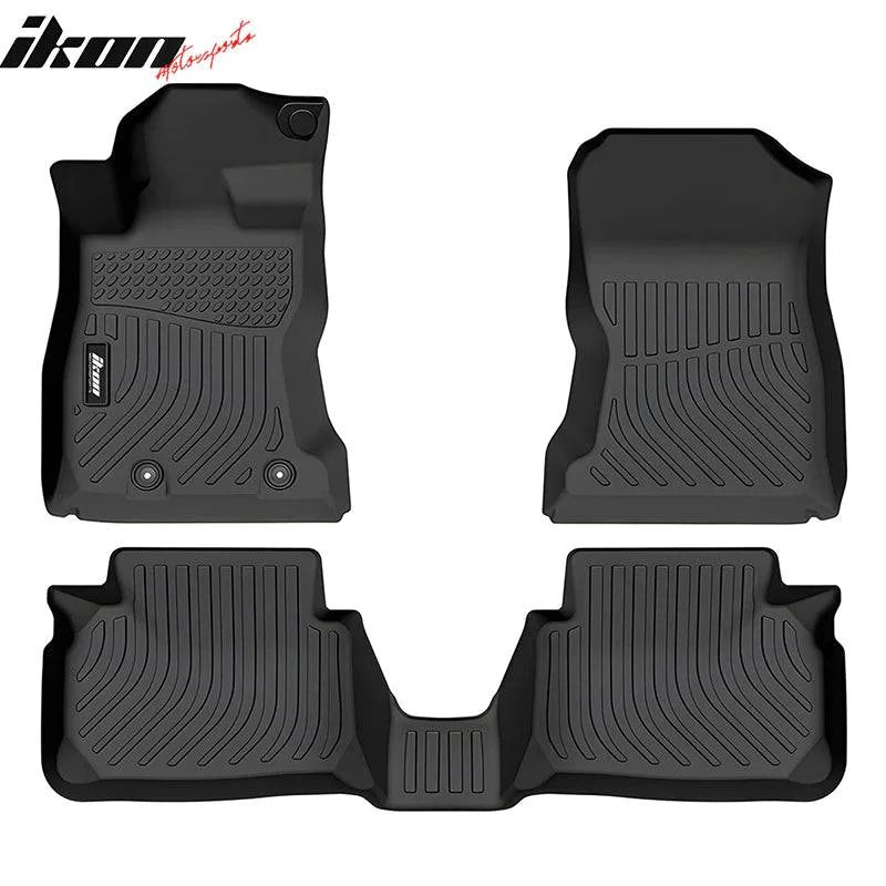 IKON Custom 3D Molded All-Weather Floor Mats for 2022-2025 Subaru WRX - Front & Rear Seat Protection (3-Piece Set, Black) - Perfect for Daily Commutes, Road Trips & Harsh Weather Conditions