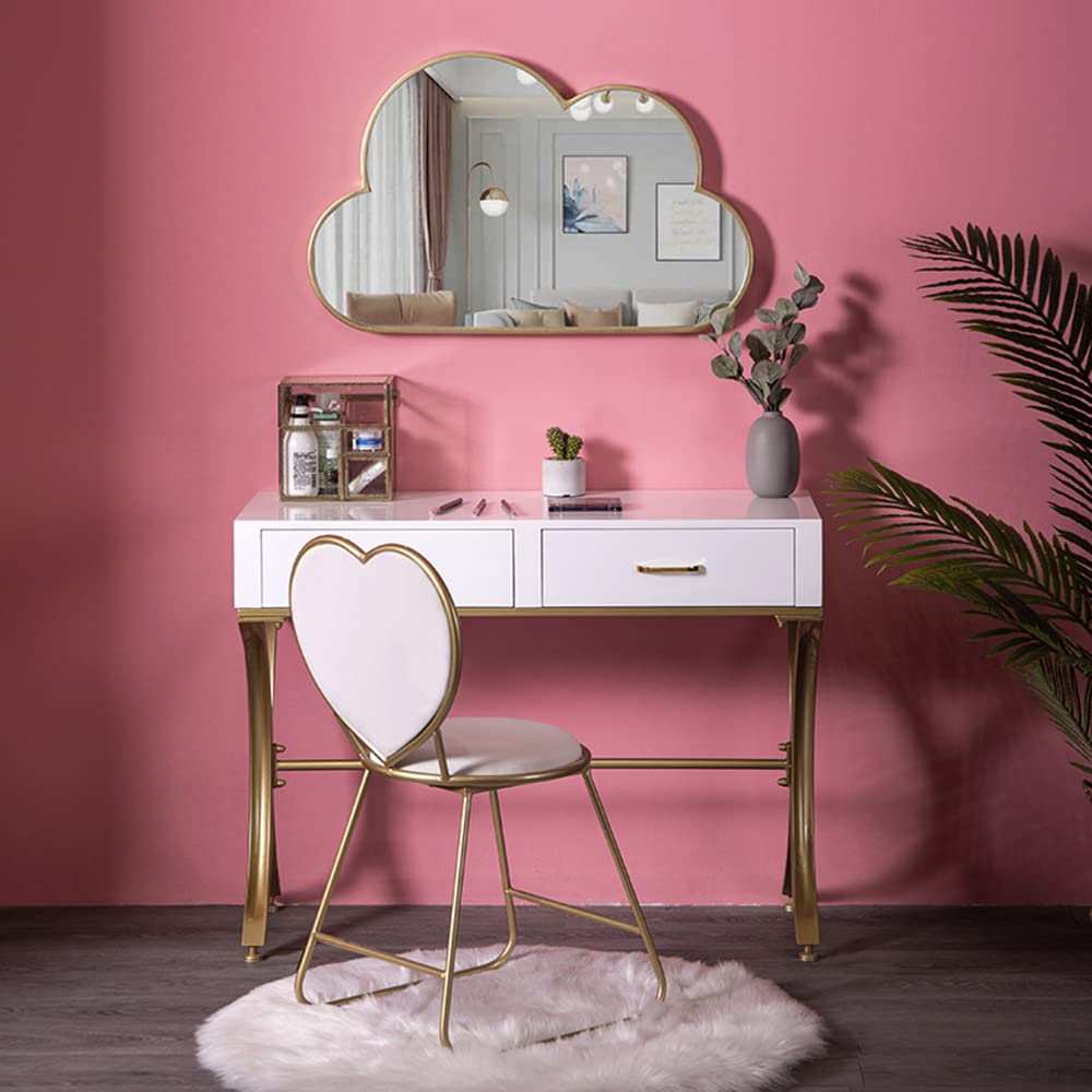 Large Gold Metal Frame Bathroom Mirror - Modern Vanity Wall Mirror for Bedroom, Living Room & Bathroom Decor - Perfect for Makeup, Shaving & Home Styling