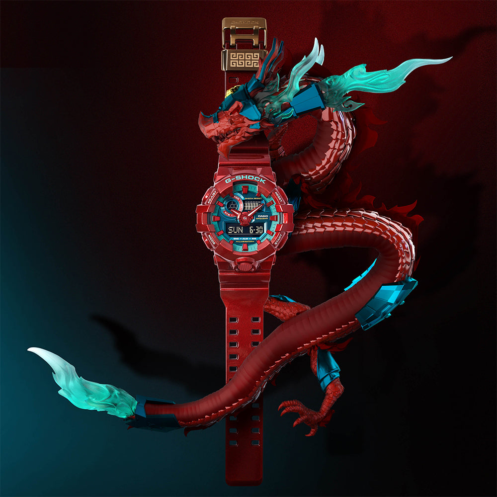 Casio G-Shock GA700DBR-4 Far East Pop Street Series Digital Watch - Stylish & Durable for Outdoor, Sports & Street Fashion