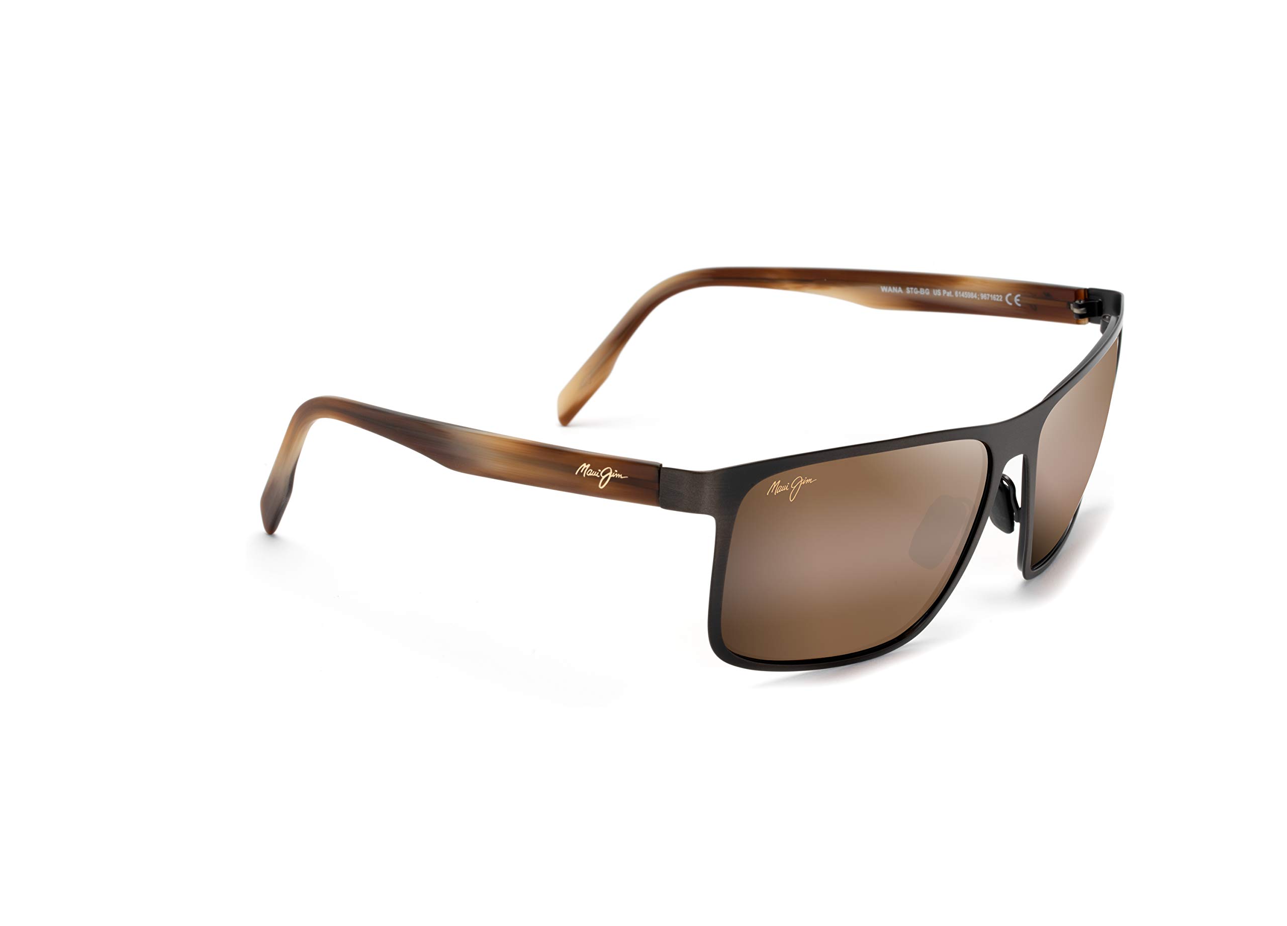 Maui Jim Men's Wana Polarized Rectangular Sunglasses – UV Protection, Lightweight & Stylish for Outdoor Activities, Driving, Beach & Travel