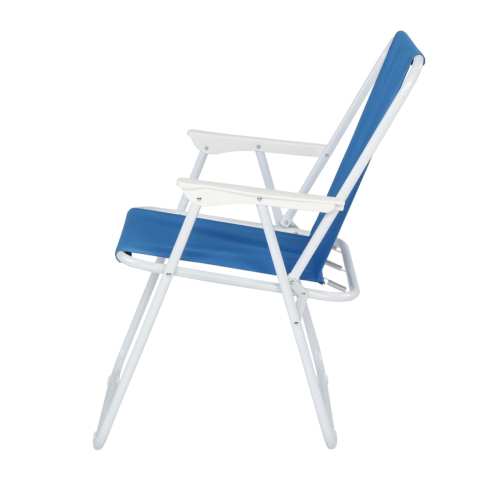 Heavy Duty Camping Chairs - Portable Folding Oversized Outdoor Chair with 220LBS Weight Capacity for Beach, Patio, Pool, Park & Indoor Use - Perfect for Camping, Fishing, Backyard BBQs & Outdoor Events (Blue)