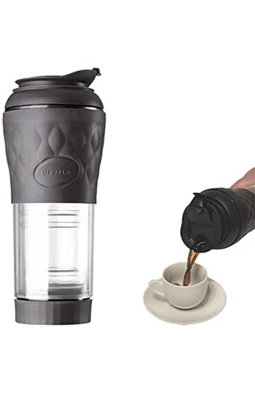 Portable Coffee & Tea Maker - 12oz BPA-Free French Press & Thermal Infuser for Single Serve Brewing | Perfect for Home, Office, Camping & Travel | Black