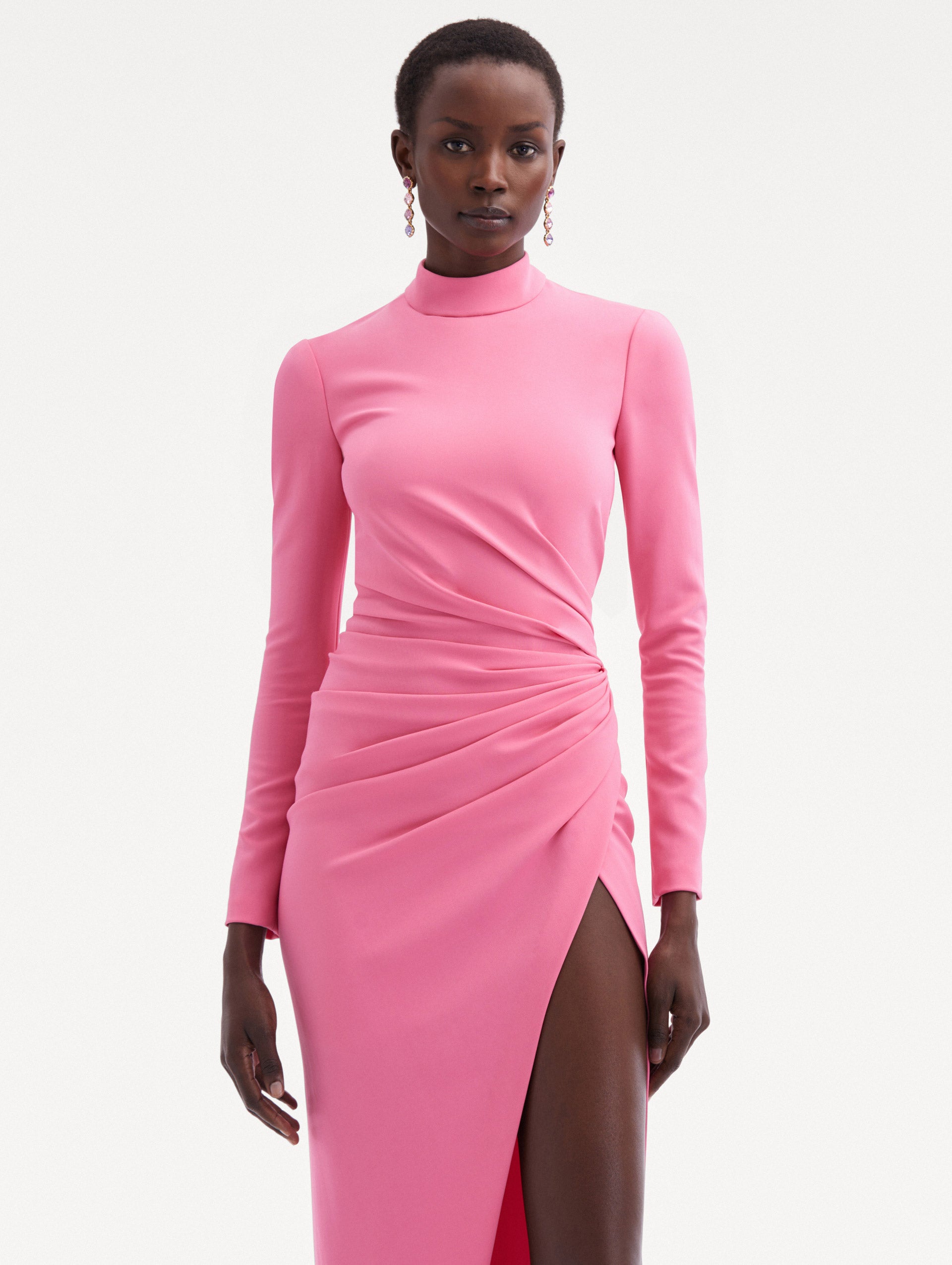 Elegant Draped Front Cady Gown - Formal Evening Dress for Weddings, Galas & Special Occasions
