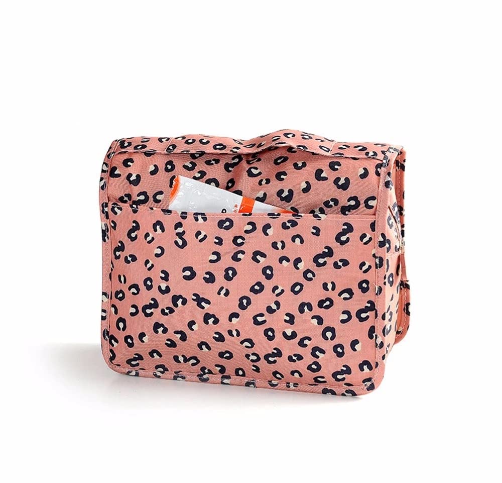 BANQLYN Extra Large Hanging Toiletry Bag - Waterproof Travel Organizer for Men & Women - Durable Nylon Cosmetic & Bathroom Storage - Perfect for Shower, Makeup Brushes, Toiletries (Dark Pink) - Ideal for Camping, Gym, Vacation & Business Trips