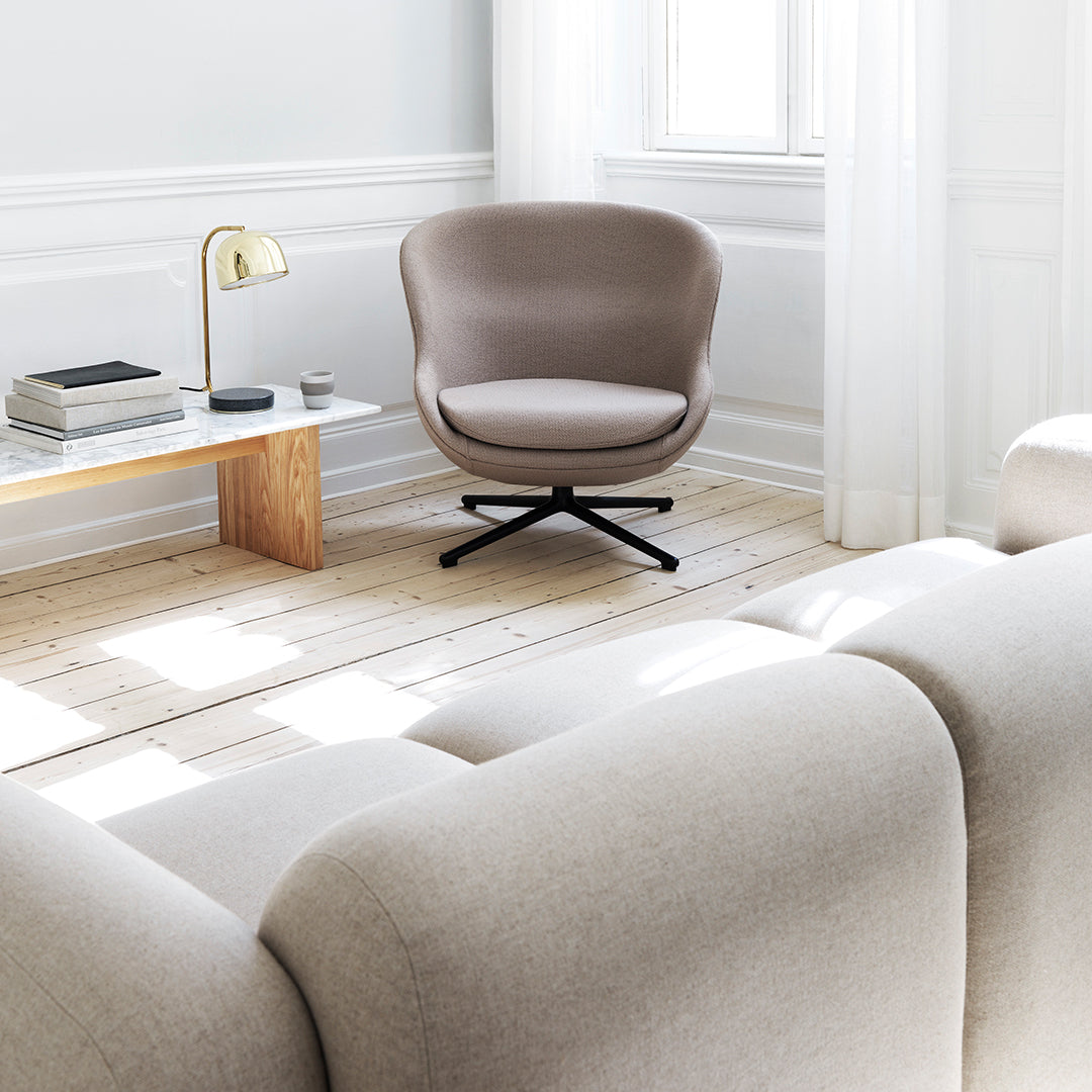 Modern Hyg Lounge Chair with Low Swivel Base - Comfortable Recliner for Living Room, Bedroom, or Office Relaxation