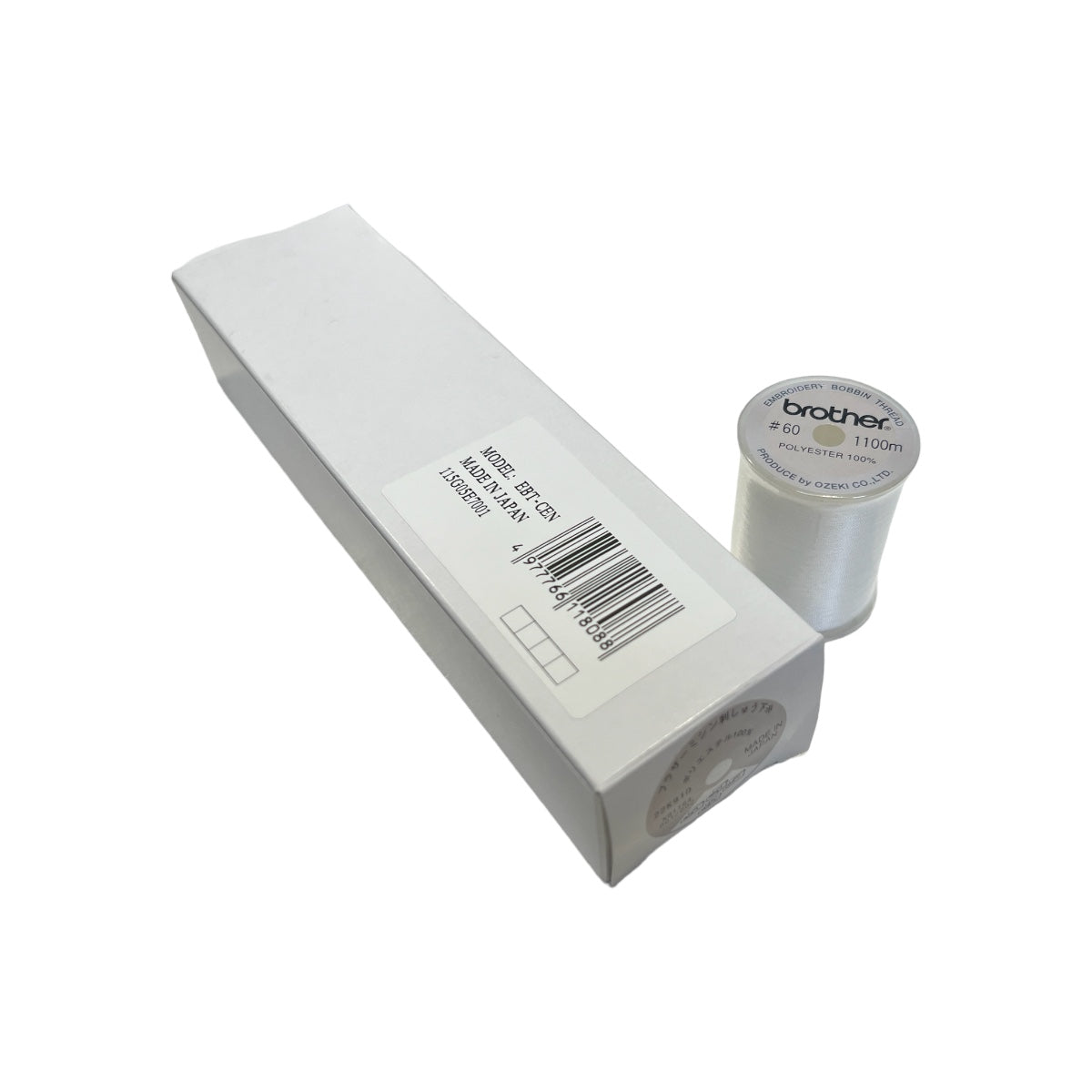 Brother Embroidery Bobbin Thread #60 White 1100m - High-Quality Sewing Thread for Embroidery Machines, Perfect for Quilting, Applique & Crafting Projects