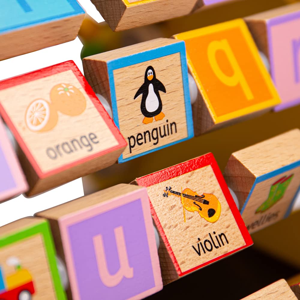 Bigjigs Toys Wooden Early Learning Activity Center for Babies & Toddlers - Montessori Educational Toy, Sensory Play, Developmental Triangle - Perfect for Home, Daycare & Preschool Learning Activities