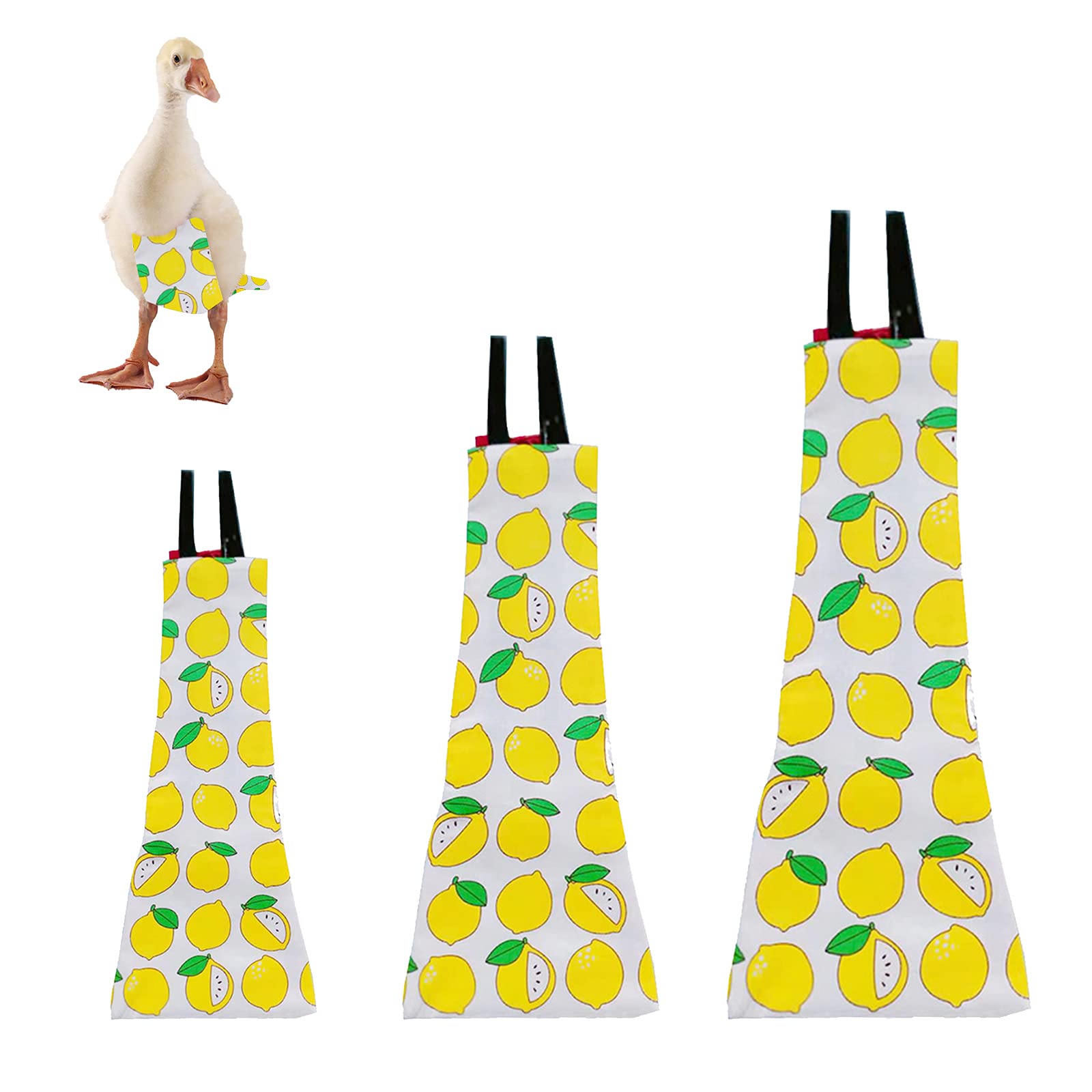 Yanmucy Washable Chicken Diapers for Ducks & Geese - Reusable Pet Poultry Diapers with Fruit Print (Lemon, Medium Size) - Perfect for Hens, Roosters & Backyard Birds