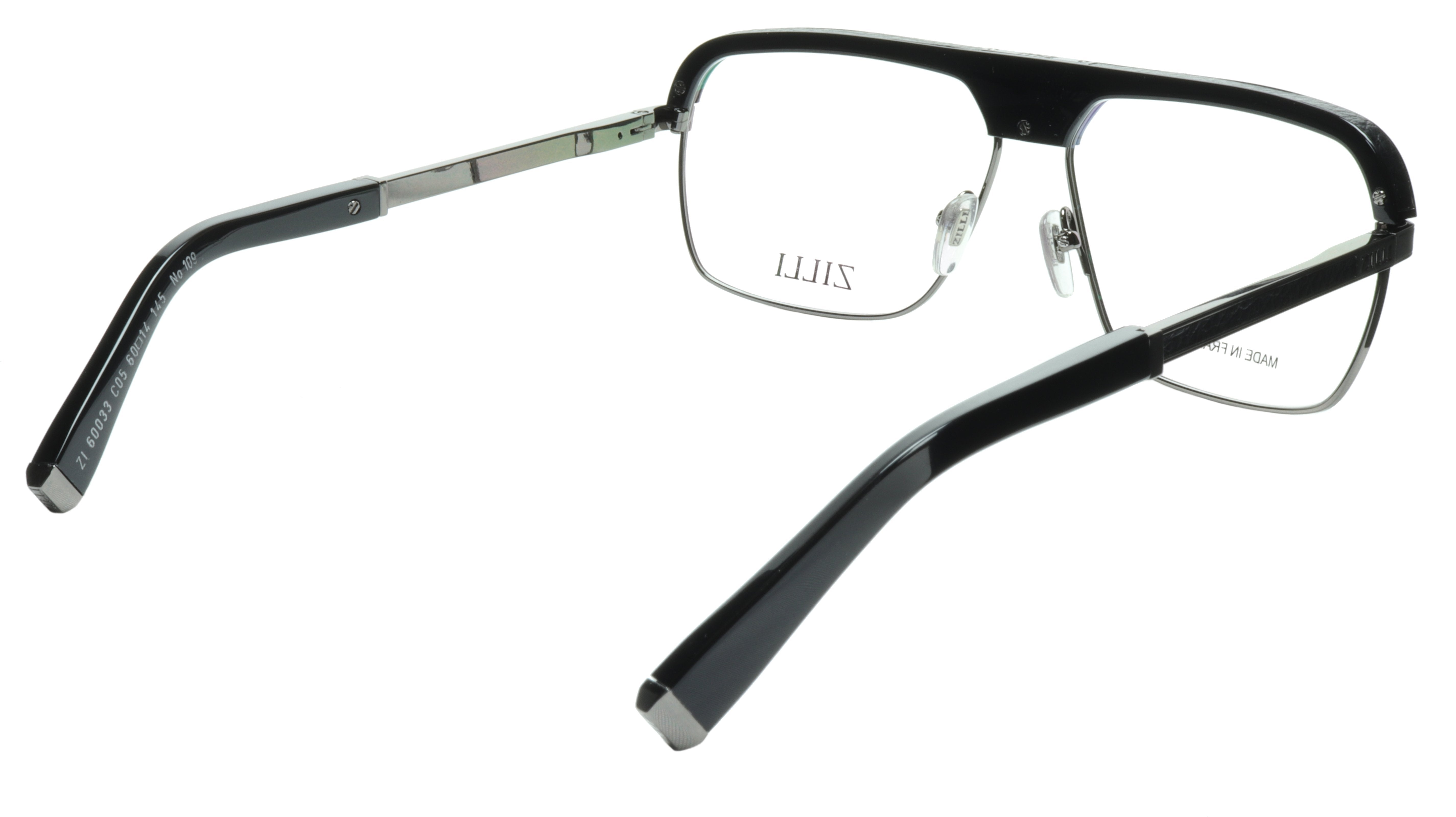ZILLI Titanium Acetate Eyeglasses Frame - Gunmetal Color - Made in France (Model ZI 60033 C05) - Perfect for Business, Reading & Fashion Accessories