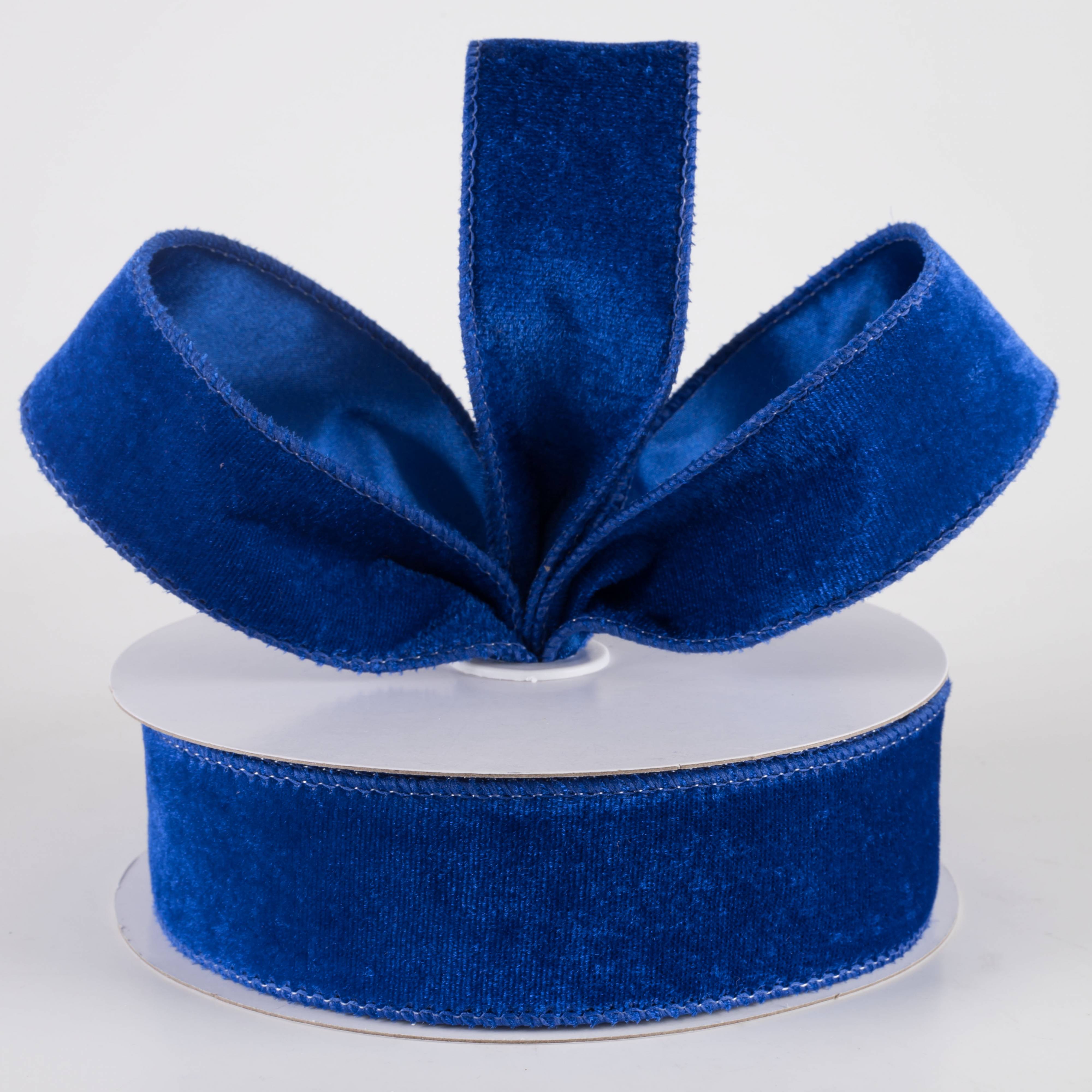 1.5 Inch Deluxe Velvet Satin Backing Ribbon - Royal Blue (10 Yards) for Gift Wrapping, Wedding Decorations & Craft Projects
