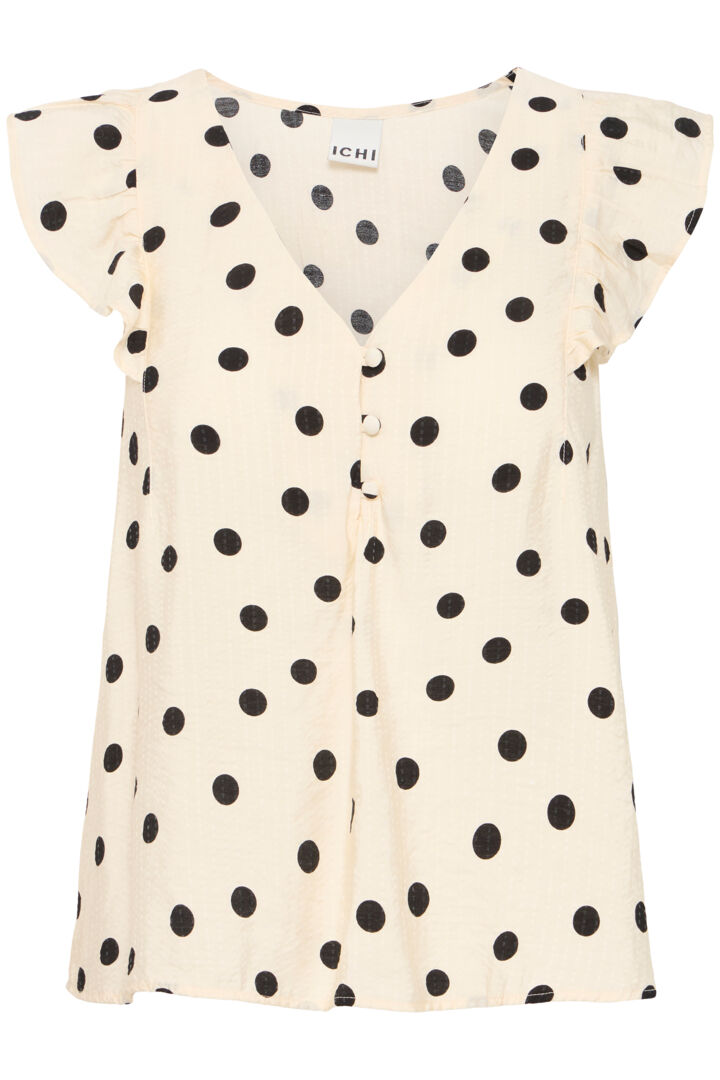 Dita Sleeveless Women's Top - Birch Dot Print Summer Blouse for Casual Wear & Date Night Outfits