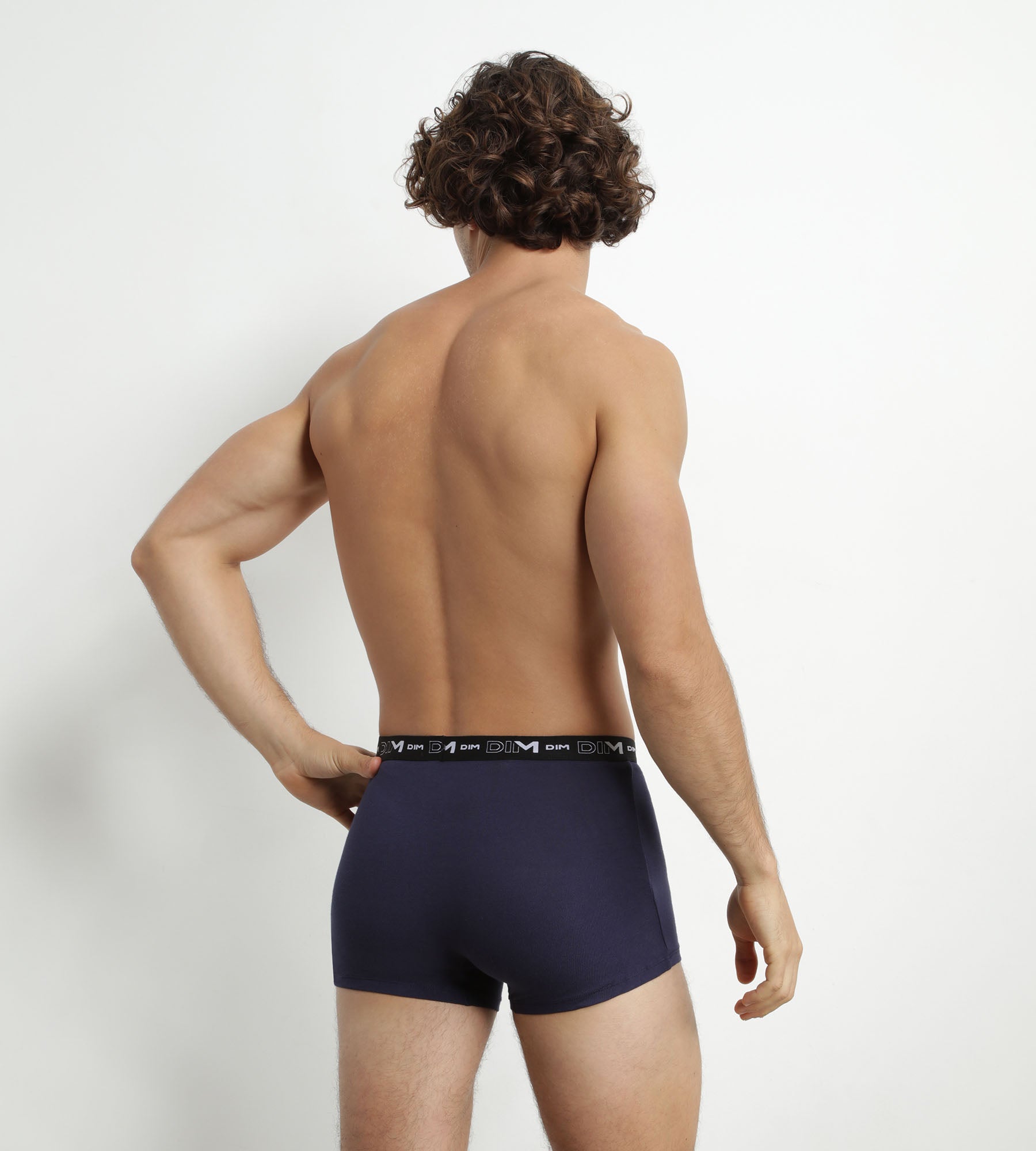 2 Pack Men's Boxer Briefs - Red & Blue Contrast Waistband, Dim Cotton Stretch Underwear for Everyday Comfort & Active Lifestyle