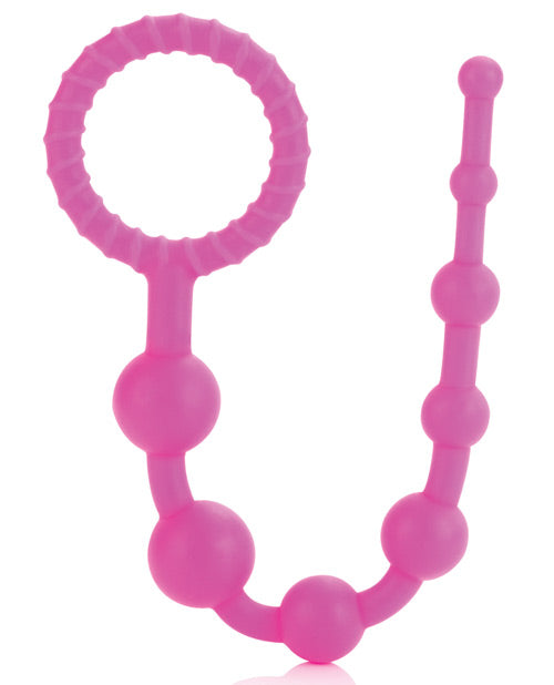 Booty Call X 10 Silicone Anal Beads for Adults - Pink Pleasure Beads for Couples & Solo Play - Perfect for Sensual Massage & Intimate Exploration