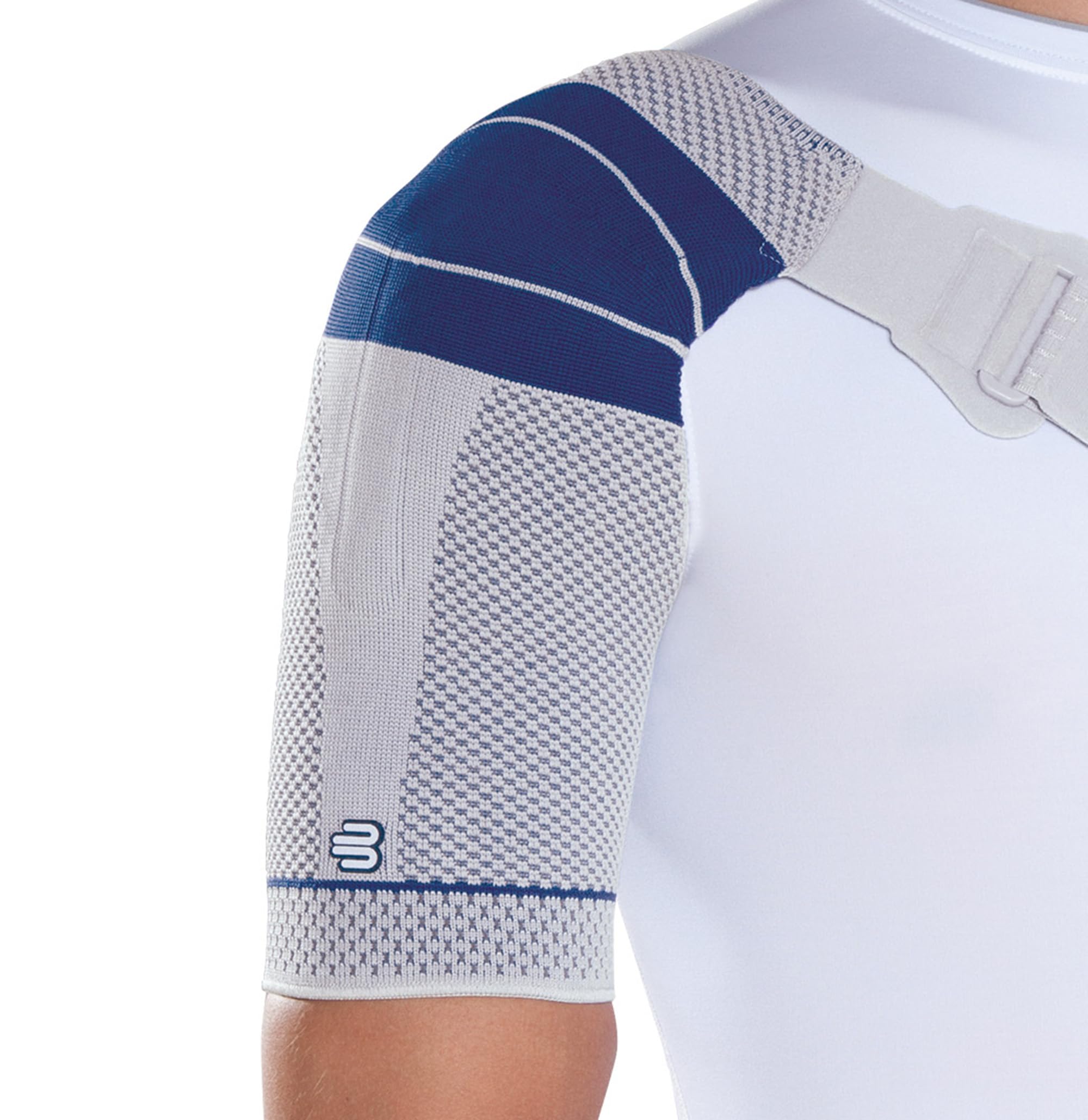 Bauerfeind OmoTrain S Shoulder Support Brace - Pain Relief & Joint Mobility for Right Shoulder, Size 4 (Titanium) - Ideal for Post-Surgery Recovery, Sports Injuries & Arthritis Support