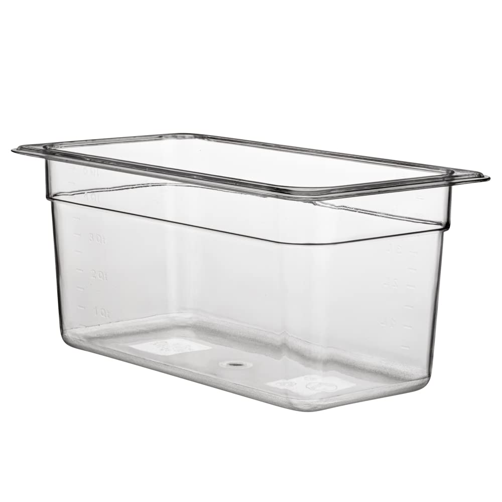 Restaurantware 1/3 Size Food Storage Containers - 10 Pack 6 Inch Deep Rectangle Proofing Boxes with Graduated Measurements | Clear Plastic Food Grade Containers | Dishwasher Safe | Lids Sold Separately | Perfect for Baking, Meal Prep & Commercial Kitchen Storage