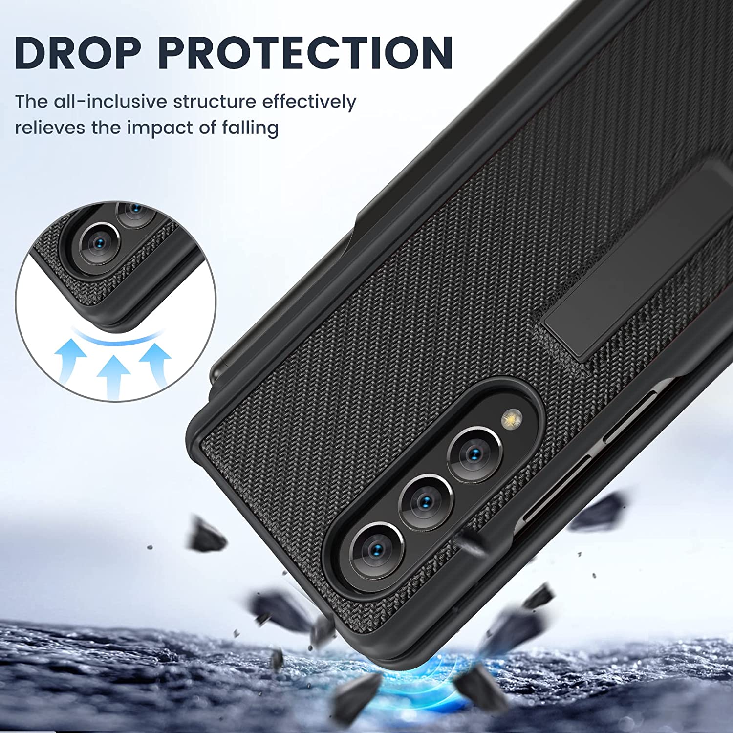 Samsung Galaxy Z Fold 4 Protective Case with Hinge Protection & S Pen Holder - Durable Cover for Work, Travel, and Everyday Use