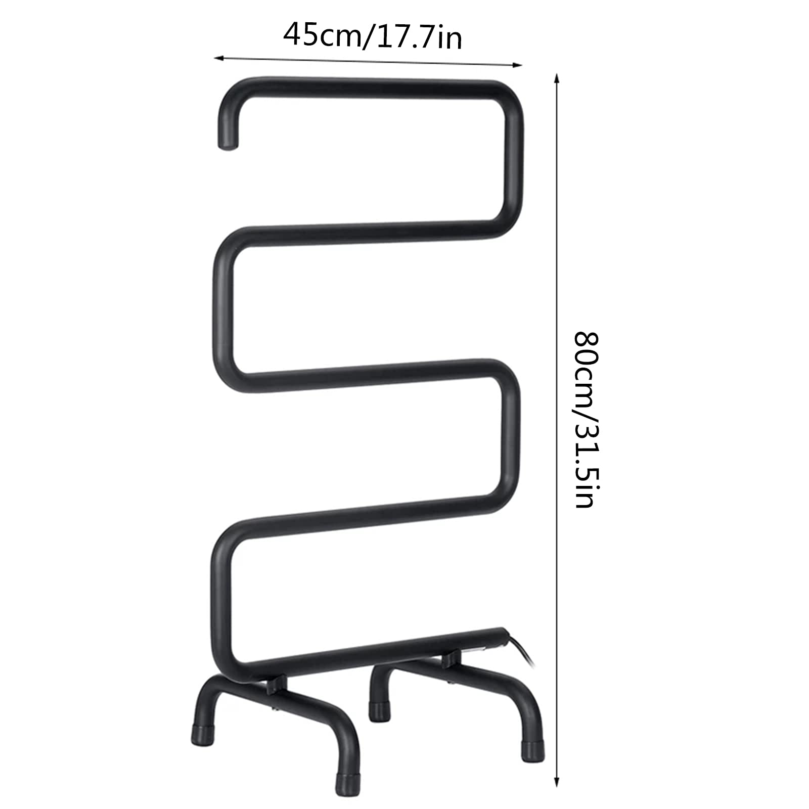 Portable Electric Towel Warmer & Drying Rack - 5-Bar Stainless Steel Heated Towel Rail with Carbon Fiber, 85W (31.5
