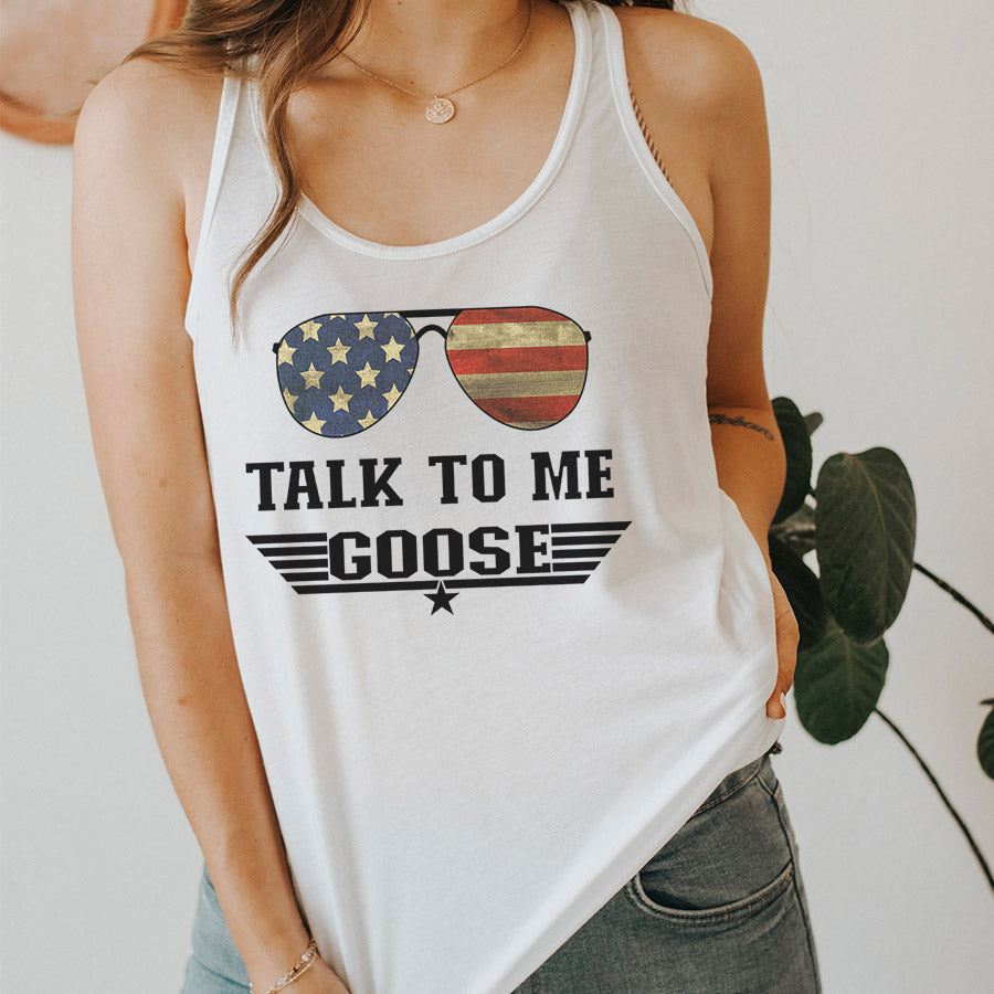 CLR Talk To Me Goose Sleeveless Tank Top for Women - Funny Animal Graphic Tee - Casual Summer Outfit for Beach, Party & Everyday Wear