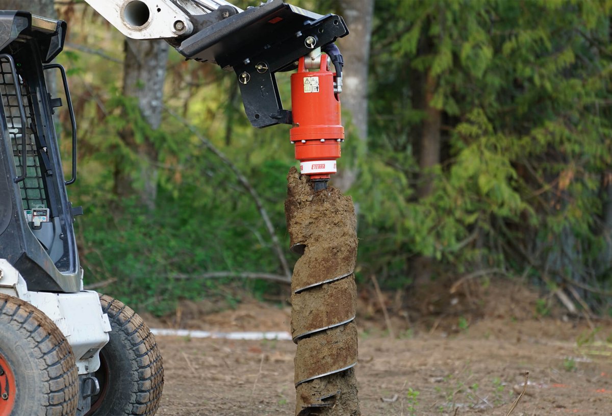 Skid Steer Auger Drive Attachment - Heavy Duty Earth Drilling Tool for Landscaping, Fencing & Construction Projects