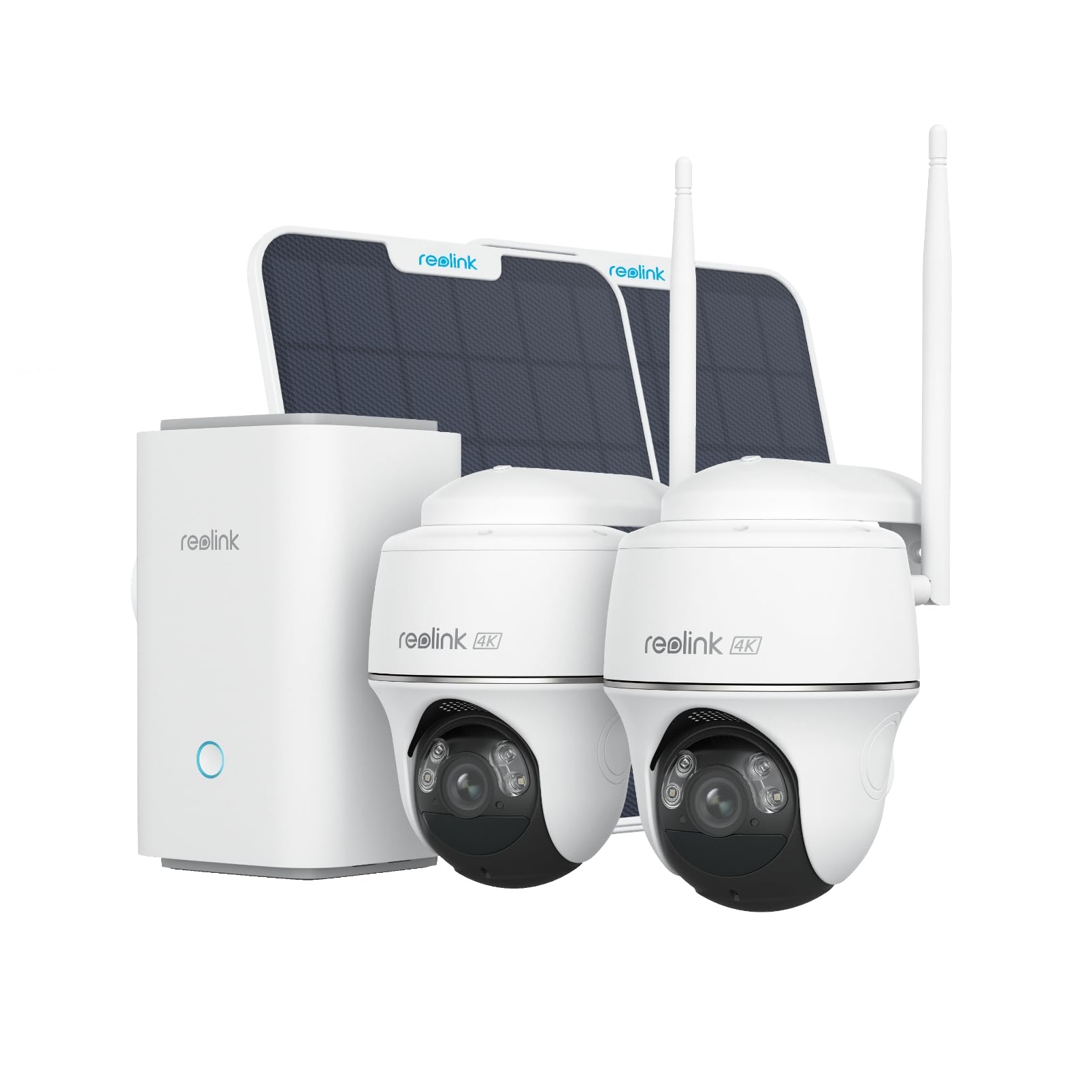 REOLINK 4K Solar Wireless Outdoor Security Camera System - 360° Pan & 140° Tilt, Smart Motion Detection, 2.4G/5G Wi-Fi, Encrypted Local Storage, No Monthly Fee - Ideal for Home Surveillance, Backyard Monitoring, and Business Security