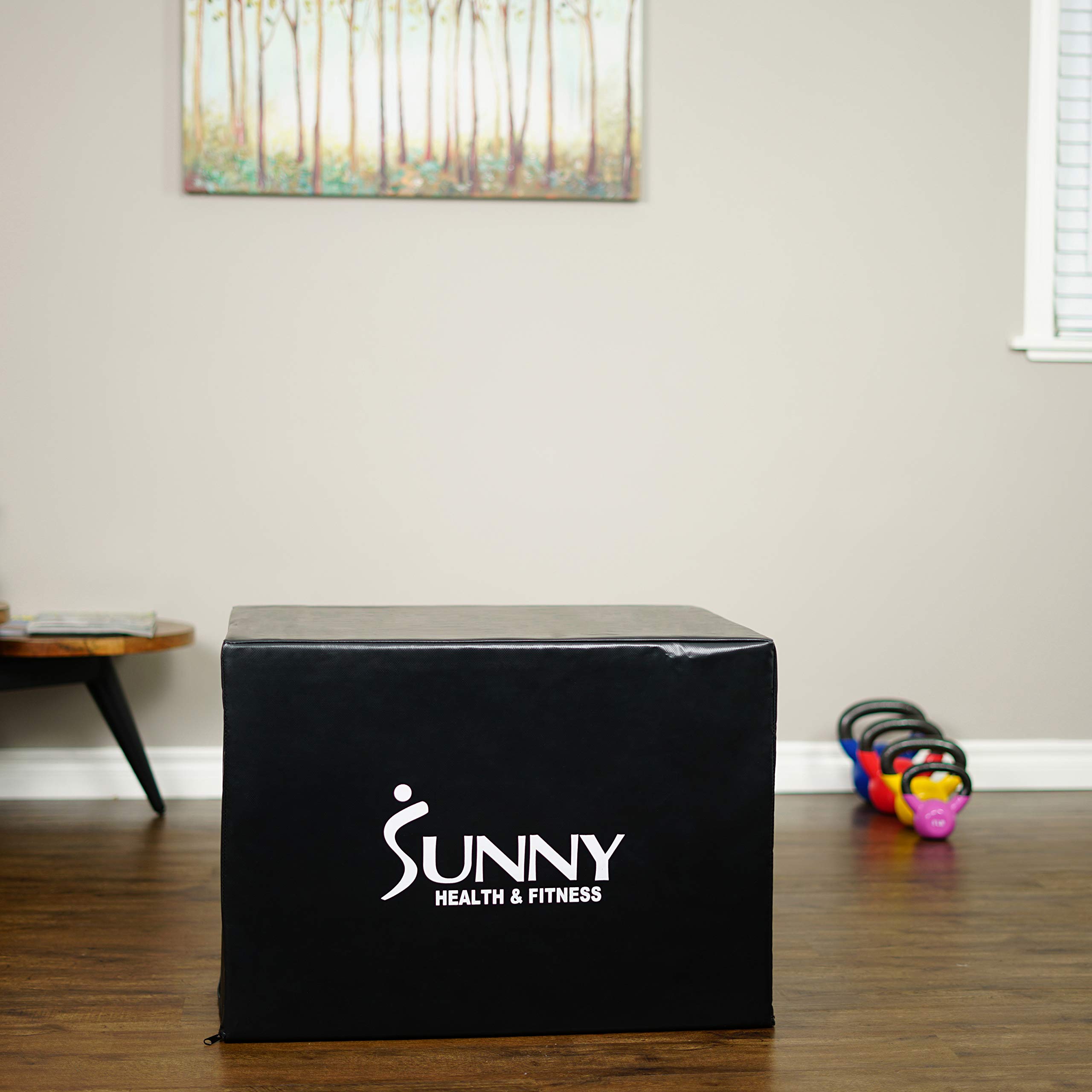 Sunny Health & Fitness Adjustable Height Foam Plyo Box - 3-Level Weight Capacity for CrossFit, Home Gym & Functional Training - Perfect for Box Jumps, Step-Ups & Strength Exercises