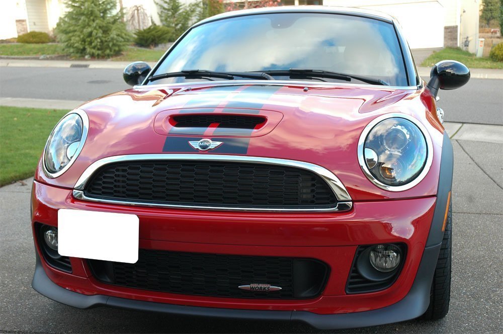 Front Bumper Tow Hook License Plate Mount Bracket Holder for MINI Cooper 2002-2014 | Universal Fit | Easy Installation | Perfect for Parking Sensors & Car Shows