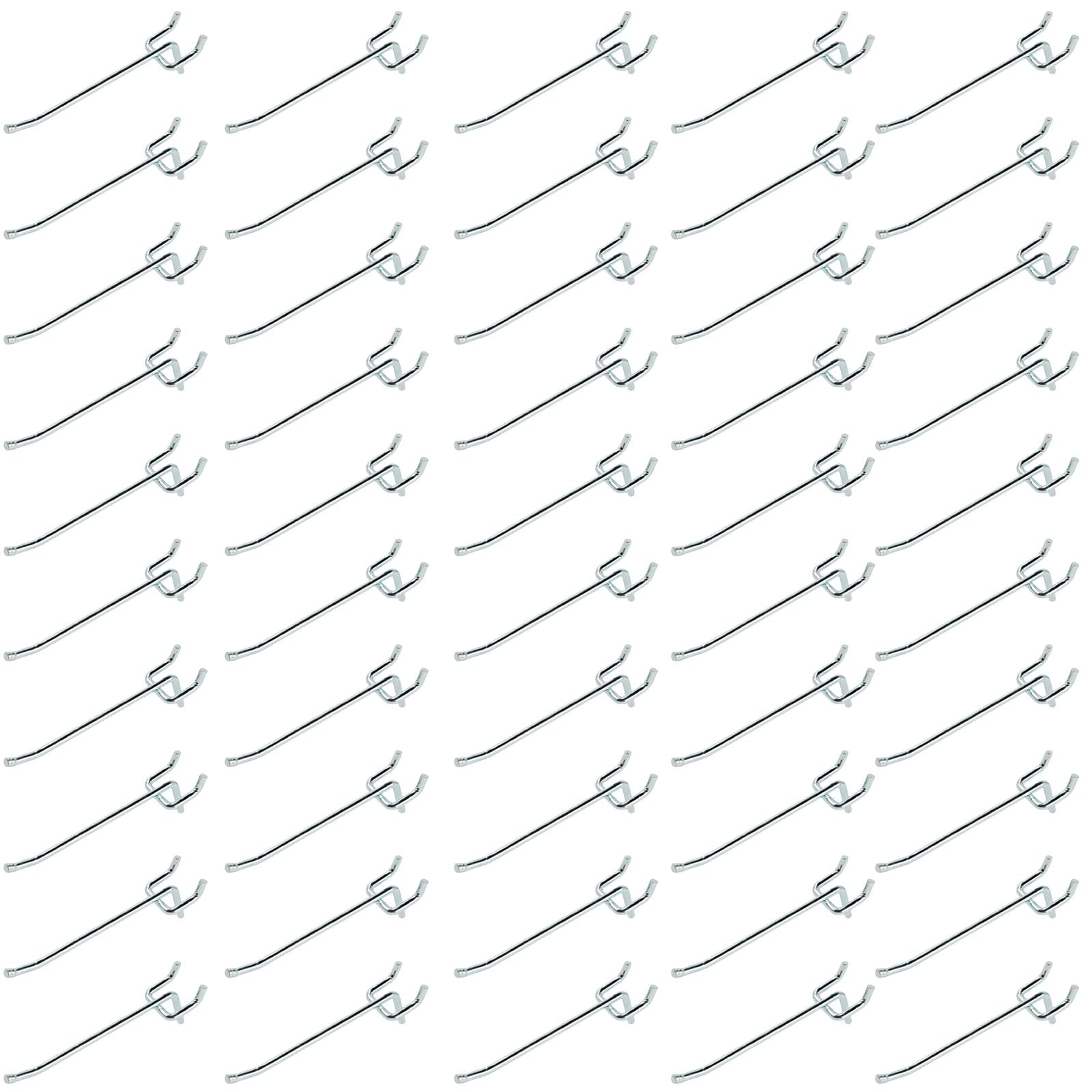 50-Pack Heavy Duty 4 Inch L-Shaped Galvanized Pegboard Hooks for 1/4 Inch Pegboard – Large Diameter Metal Hooks for Garage Organization, Office Storage, Kitchen Tools & Retail Displays | Durable Wall Mount Hooks for Tools, Utensils & Retail Merchandise