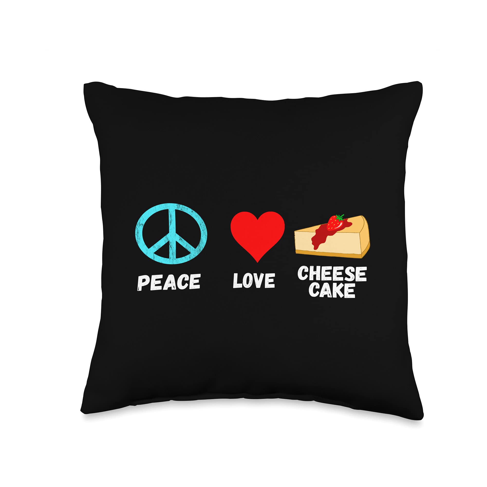 Cheesecake Peace Cheese Cake Dessert Love Sweets Bakery Throw Pillow - 16x16 Inch Multicolor Cushion Cover for Home Decor, Living Room, Bedroom, Sofa
