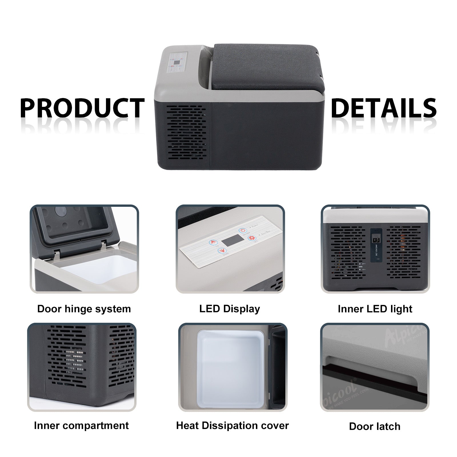 Alpicool C9PT 12V Portable Car Refrigerator - 18 Quart Compact Freezer for Road Trips, Camping & Outdoor Adventures | Black Mini Fridge for Cars, Trucks & RVs