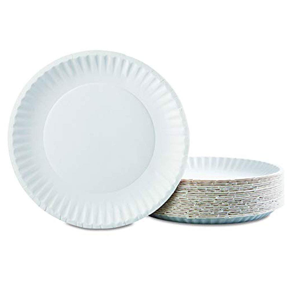 Lependor 50 Pack 7-Inch White Disposable Paper Plates - Eco-Friendly Dinnerware for Parties, Picnics & Everyday Use