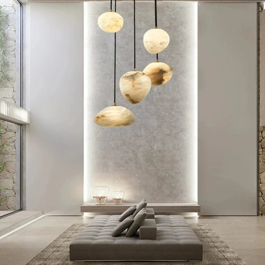Elegant Sage Green Marble Chandelier - Modern Crystal Ceiling Light Fixture for Dining Room, Living Room & Bedroom Decor