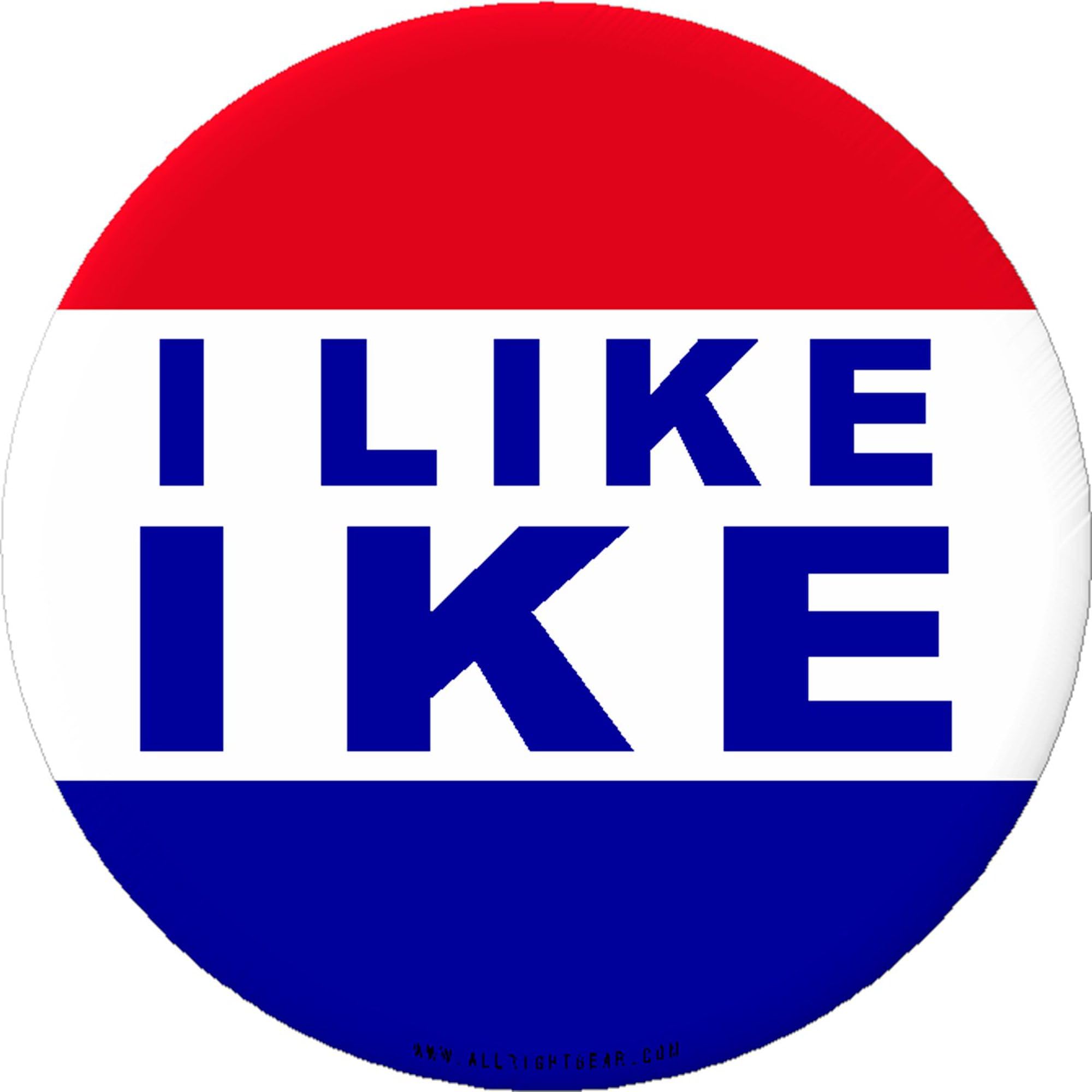 I Like Ike Oval Sticker - Durable Vinyl Bumper Decal for Cars, Laptops & Windows - Funny Political Novelty Gift for Eisenhower Fans & History Buffs - Perfect for Campaigns, Parades & Car Decor