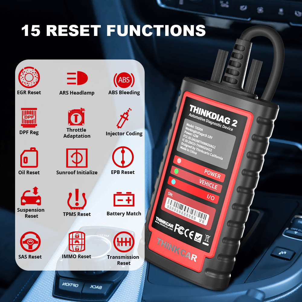 THINKCAR ThinkDiag 2 CAN FD Bidirectional OBD2 Scanner - Professional Automotive Diagnostic Tool for Car, Truck & SUV - Read & Clear Codes, Reset Oil Light, Check Engine Light - Perfect for Mechanics & DIY Enthusiasts