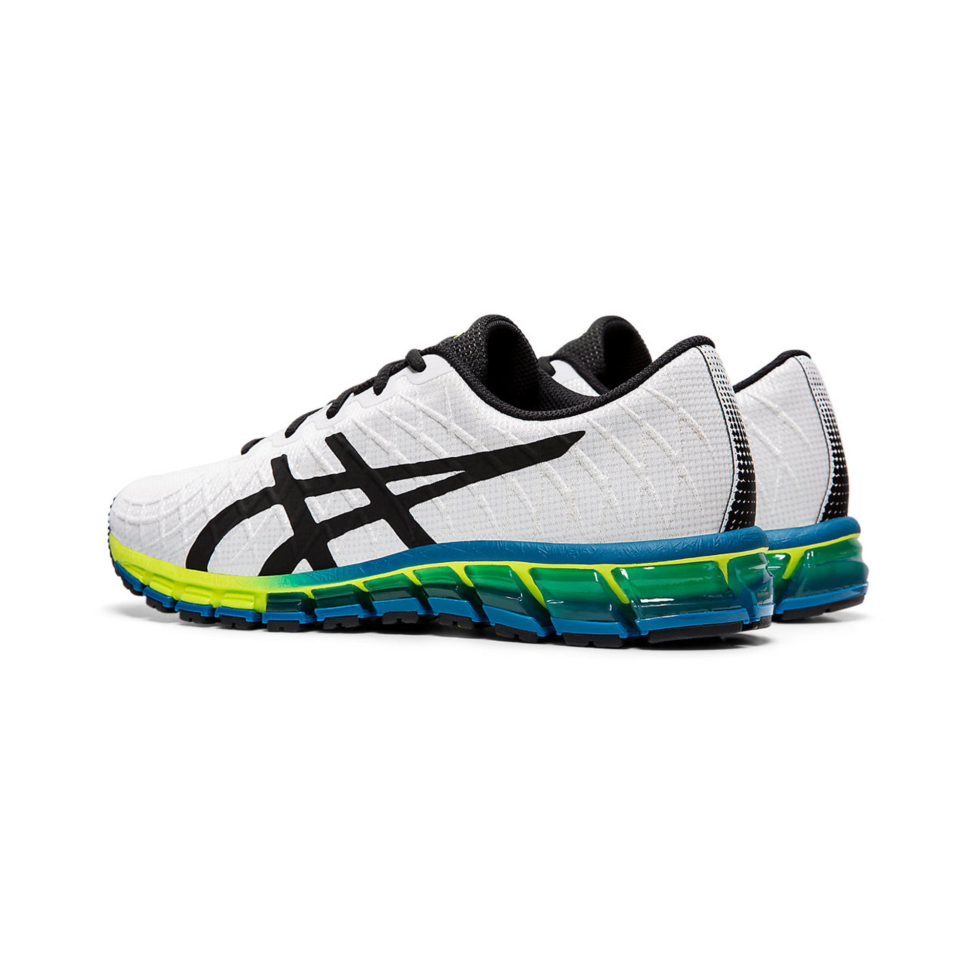 ASICS Gel Quantum 180 4 Running Shoes for Men - White & Safety Yellow - Lightweight Cushioned Sneakers for Jogging, Gym Workouts & Daily Walking