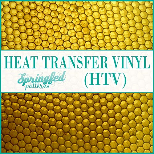 Premium Honeycomb Pattern HTV Vinyl - 12x36 Inch Heat Transfer Vinyl Sheet for T-Shirts & DIY Crafts | Bee-Themed Design for Apparel, Bags & Home Decor Projects