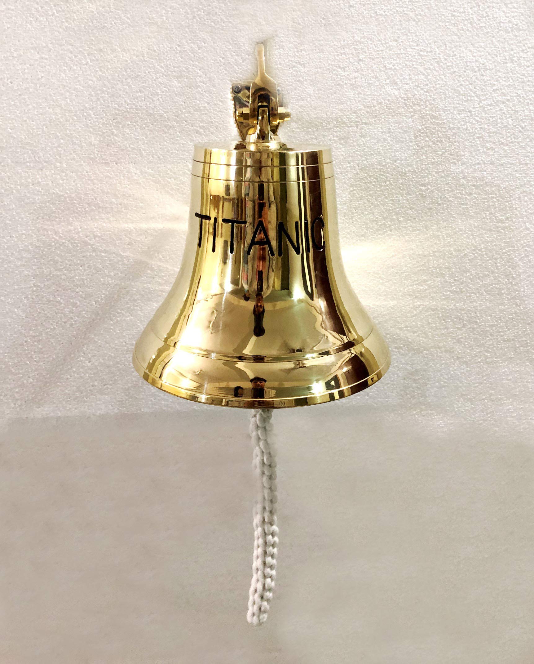 Antique Solid Brass Titanic Ship Bell - Vintage Nautical Door Bell for Home, Kitchen, Outdoor & Indoor Decor - Perfect for Wall Hanging, Garden, Patio and Historical Themed Spaces
