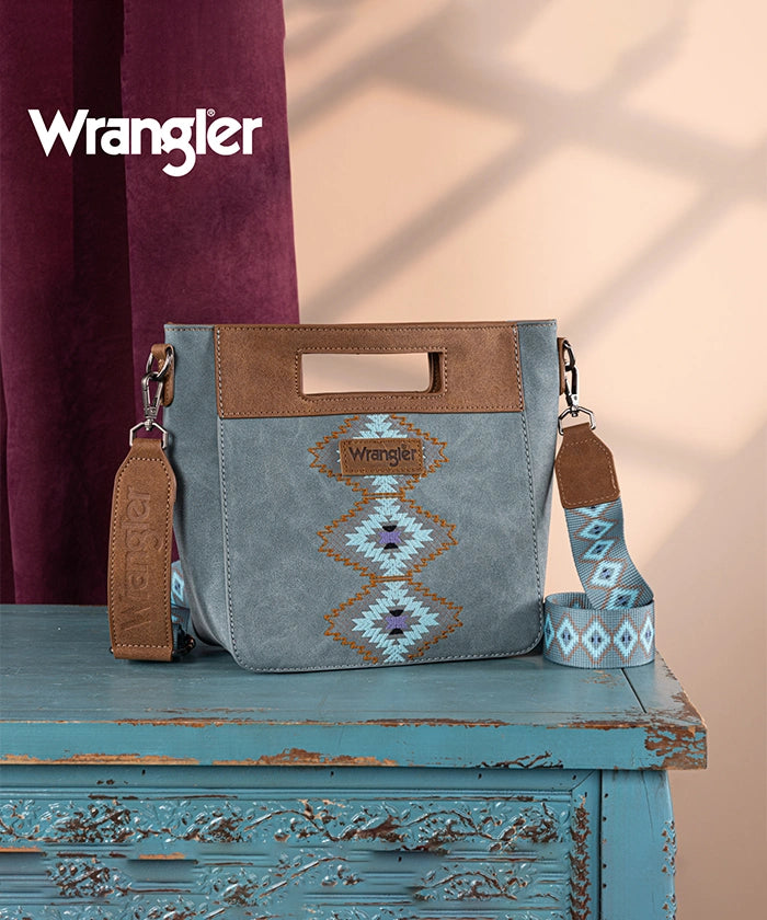 Wrangler Aztec Embroidered Crossbody Bag for Women - Stylish Boho Purse with Adjustable Strap, Perfect for Travel, Shopping & Daily Use