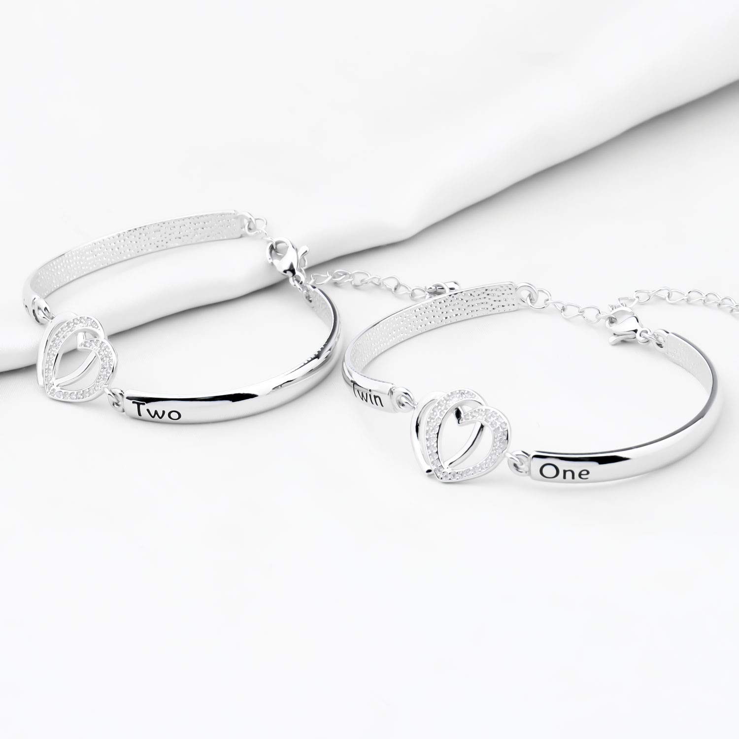 Gzrlyf Twin Bracelets Set - Matching Sister Jewelry for Twins, Best Friend Gifts for Women - Perfect for Birthdays, Anniversaries & Special Occasions