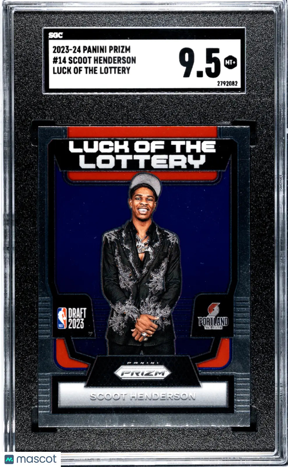 2023 Panini Prizm Basketball Scoot Henderson Luck Of The Lottery SGC 9.5 Graded Rookie Card - Collectible Sports Memorabilia for NBA Fans & Card Collectors - Perfect for Display, Investment & Trading