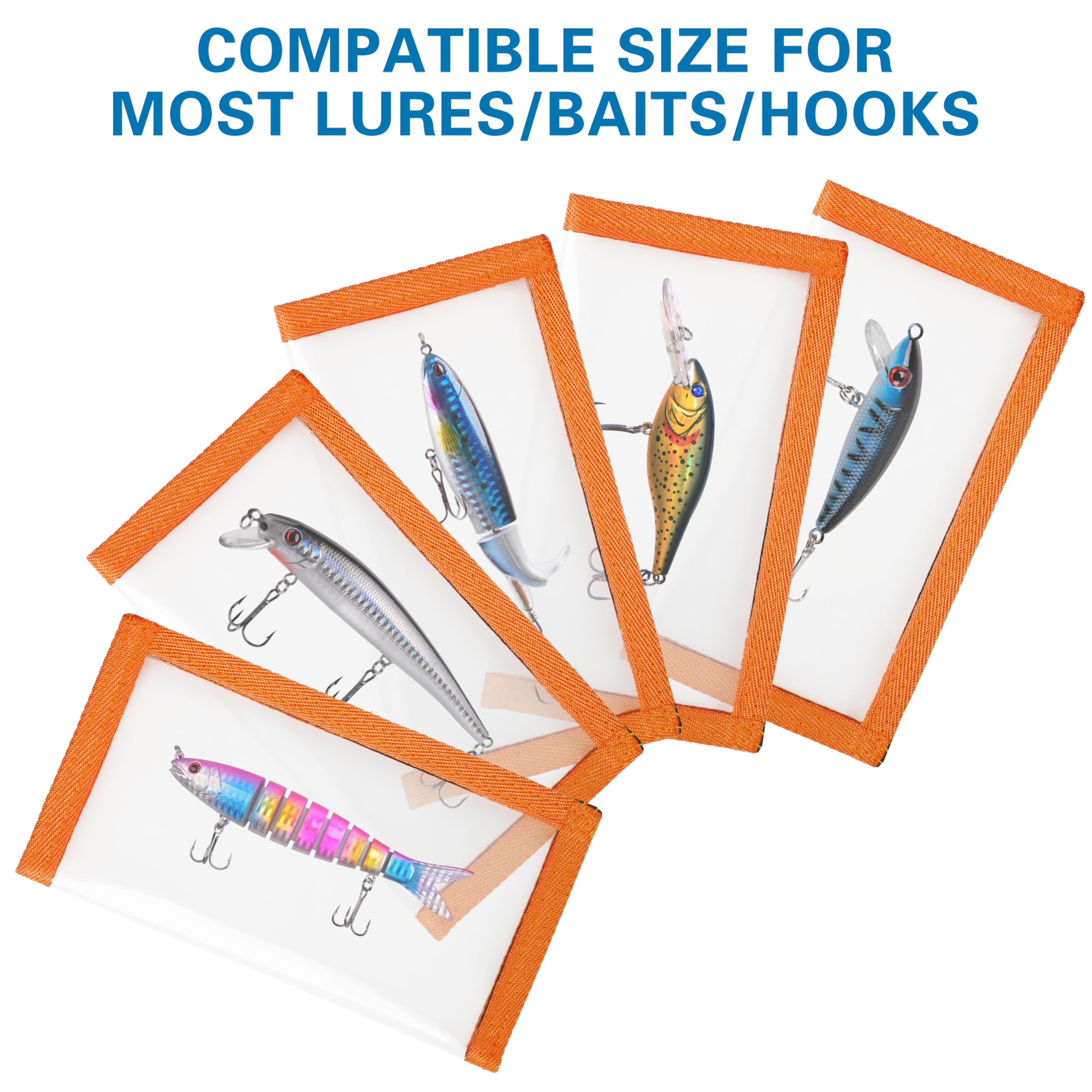 OROOTL 5-Pack Thick Clear PVC Fishing Lure Wraps - Hook Covers for Bait Storage & Rod Protection | Safe for Kids & Pets | Perfect for Freshwater & Saltwater Fishing Trips